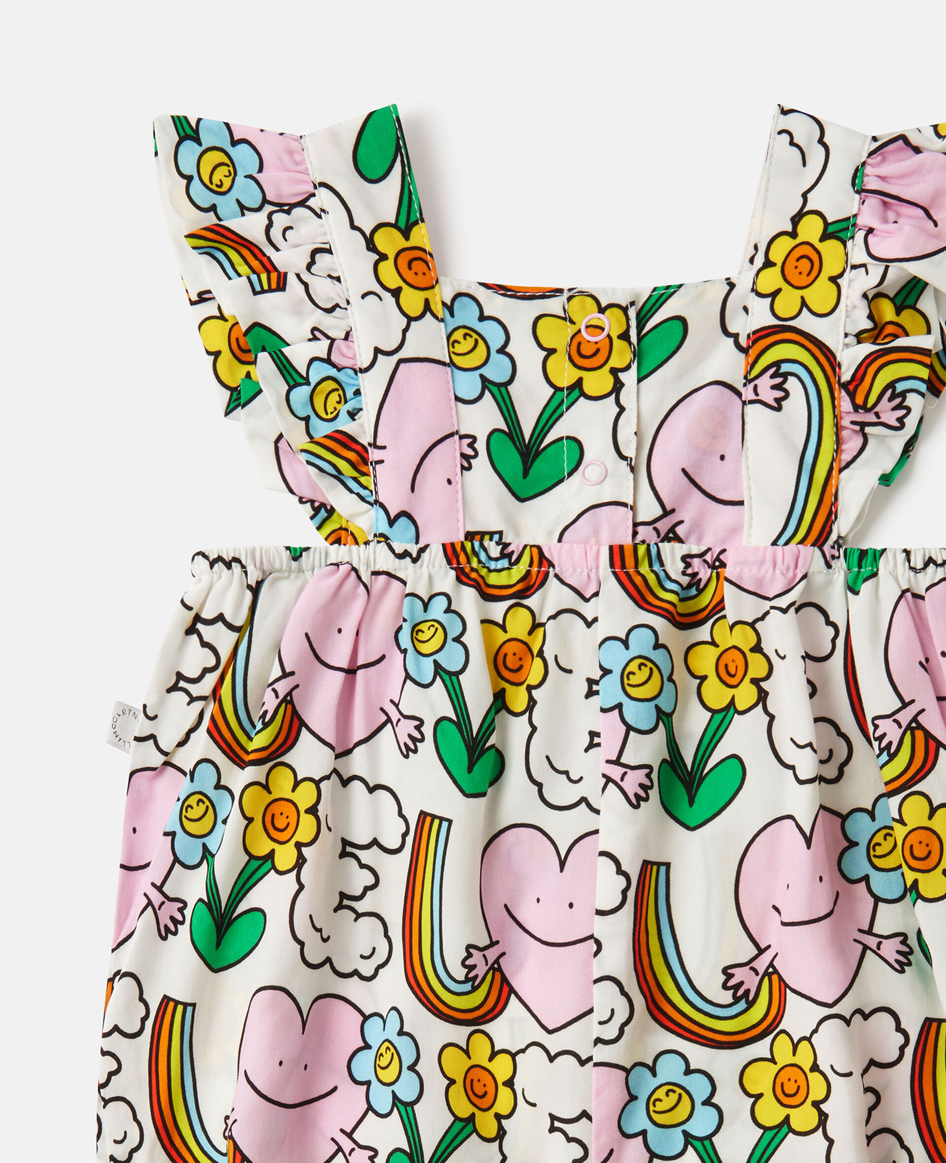 Earth Friends Print Frilled Strap Romper