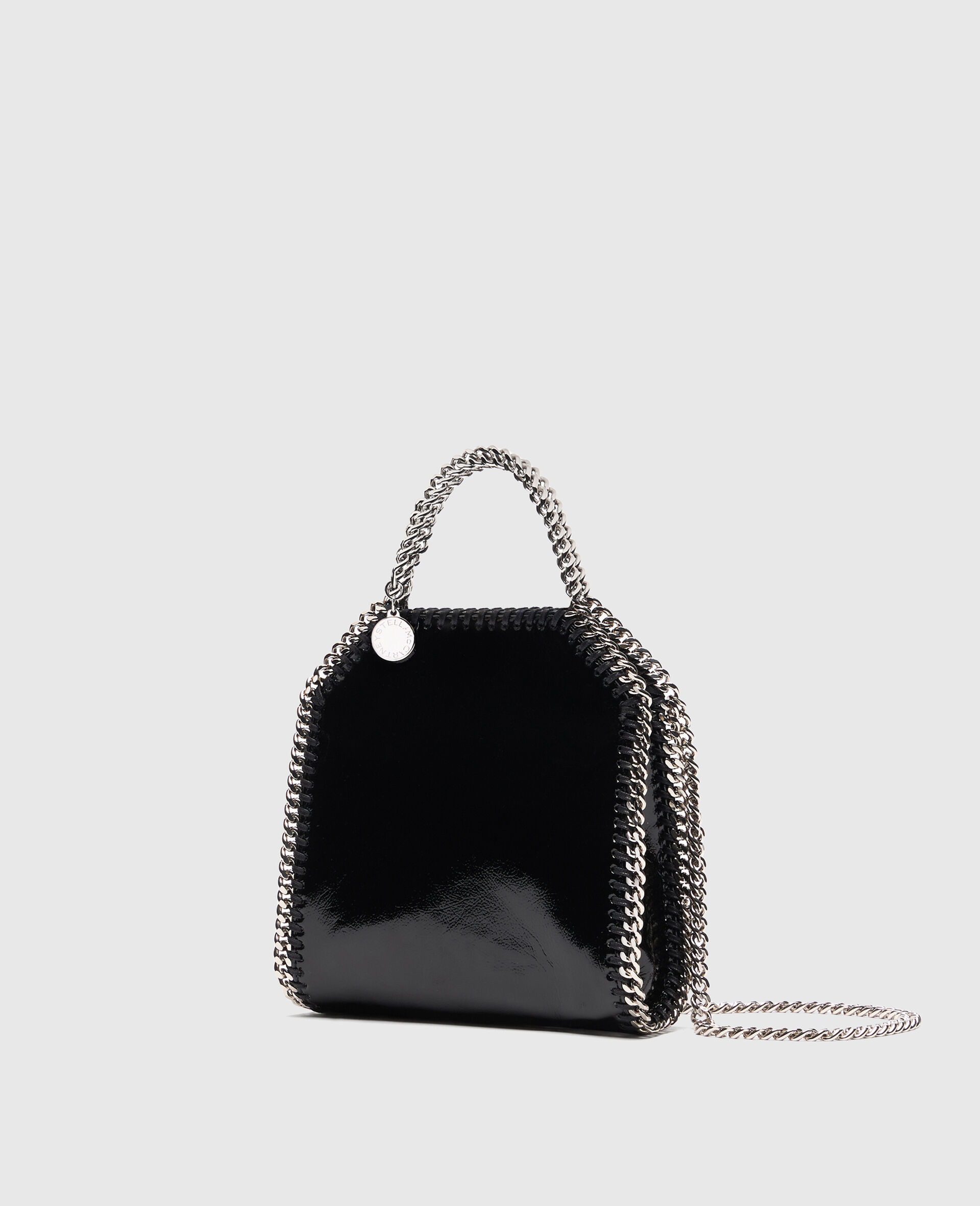 Falabella Tiny Tote Crinkled Patent Bag