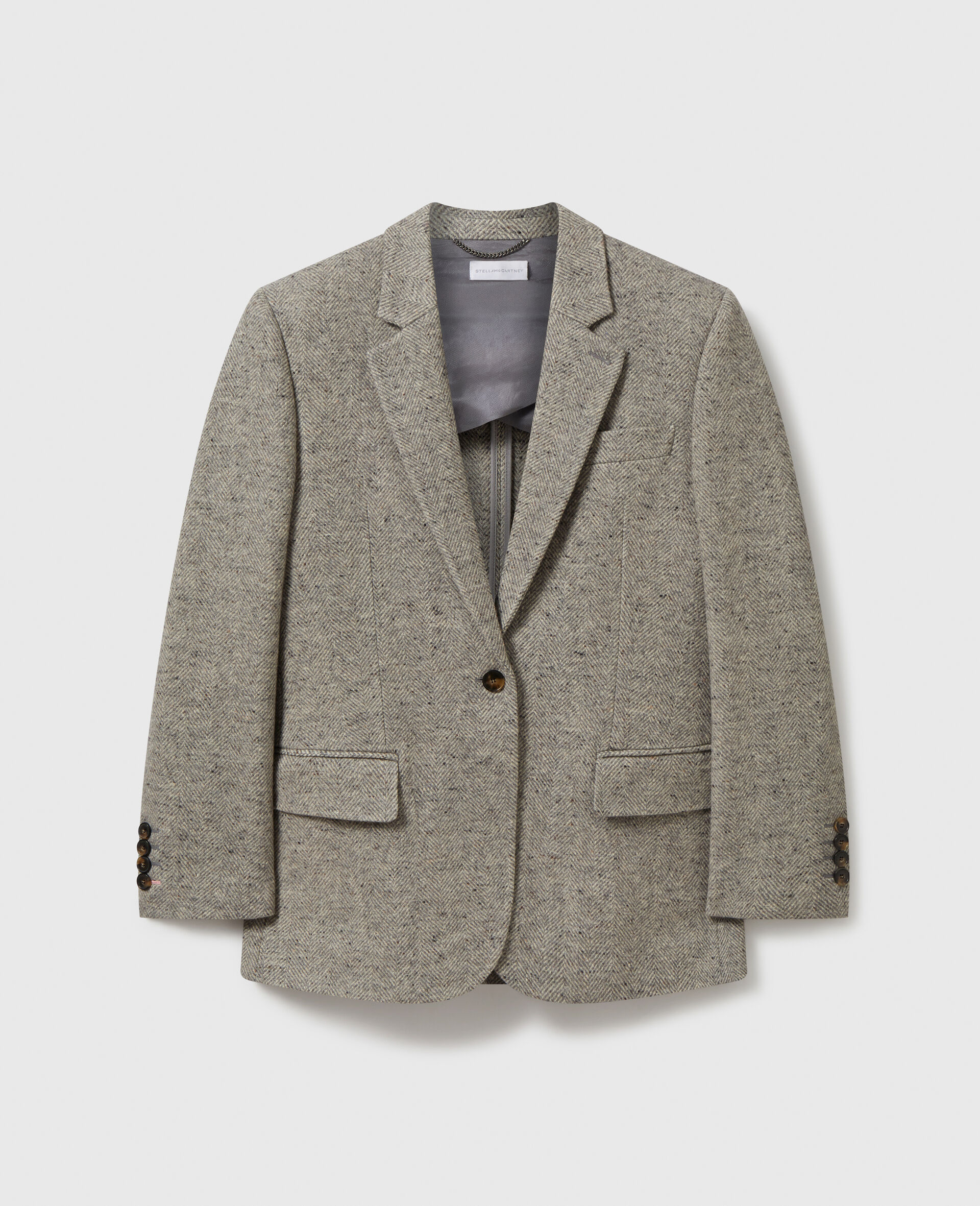 Single-Breasted Herringbone Blazer