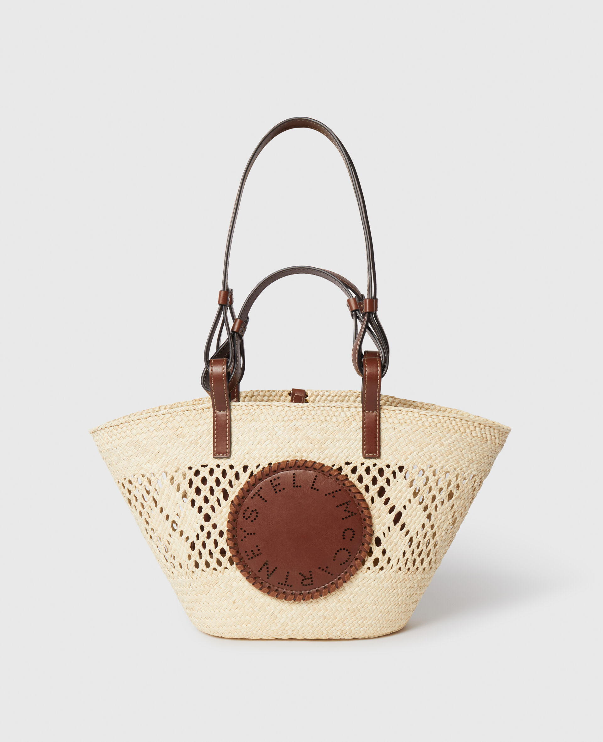 Logo Raffia Crochet Medium Tote Bag