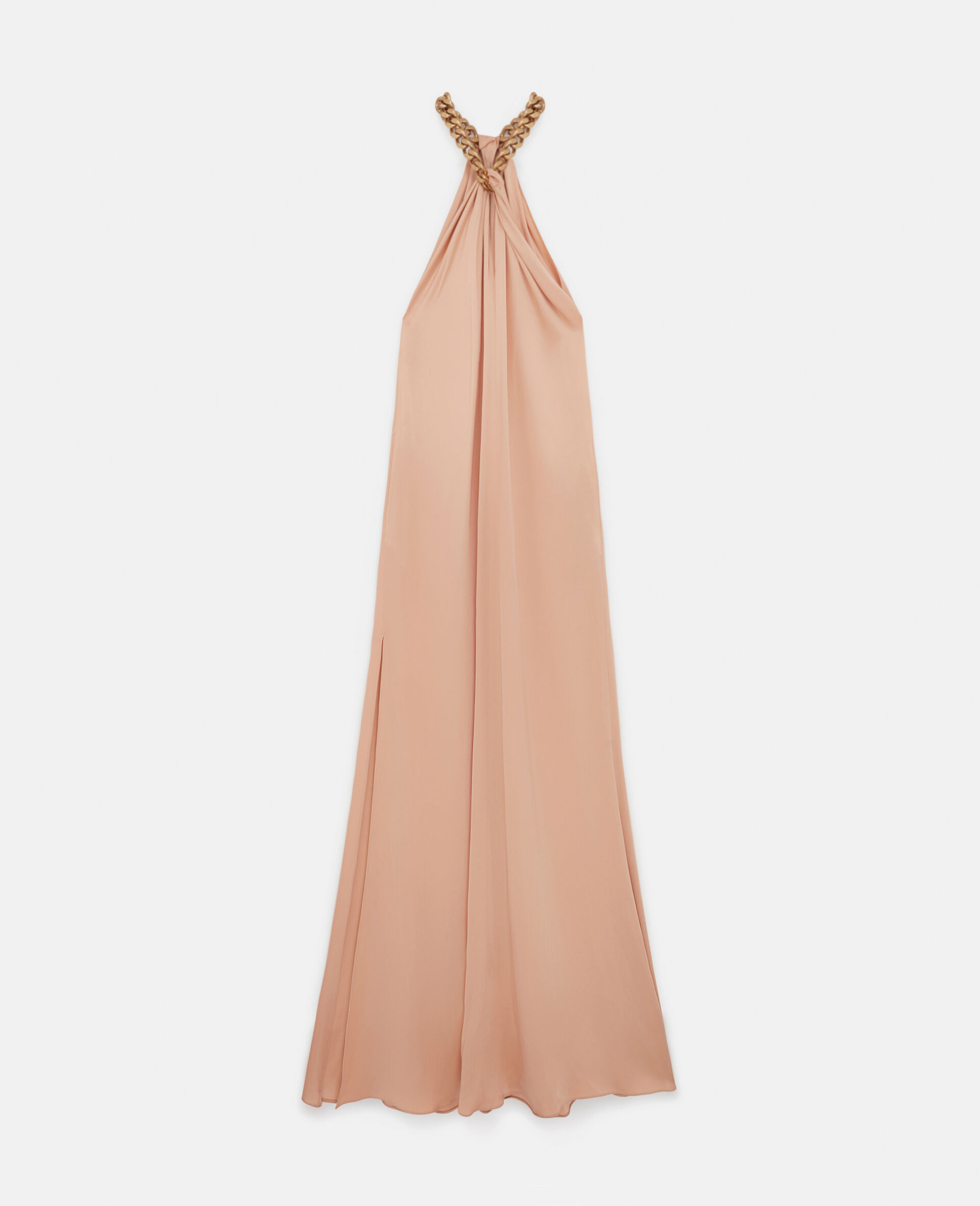 Chain Halterneck Satin Maxi Dress
