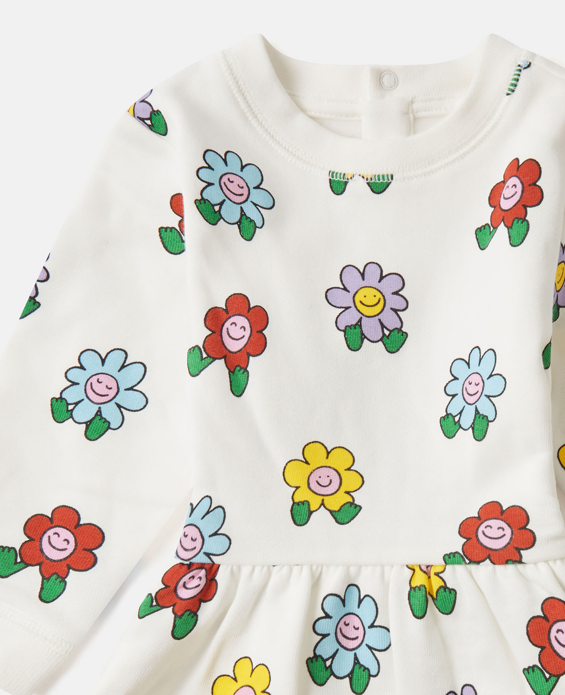Flower Print Long-Sleeve Dress