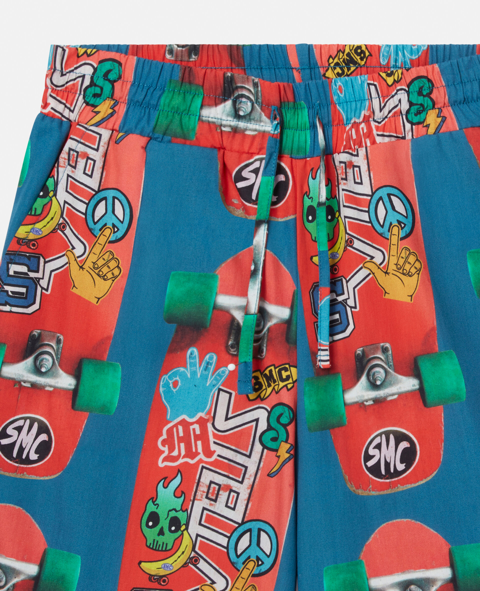 Skateboard Print Shorts