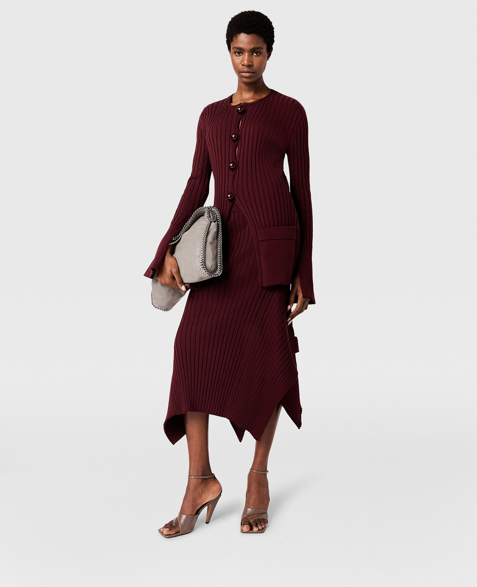 Knit Kick-Flare Midi Skirt