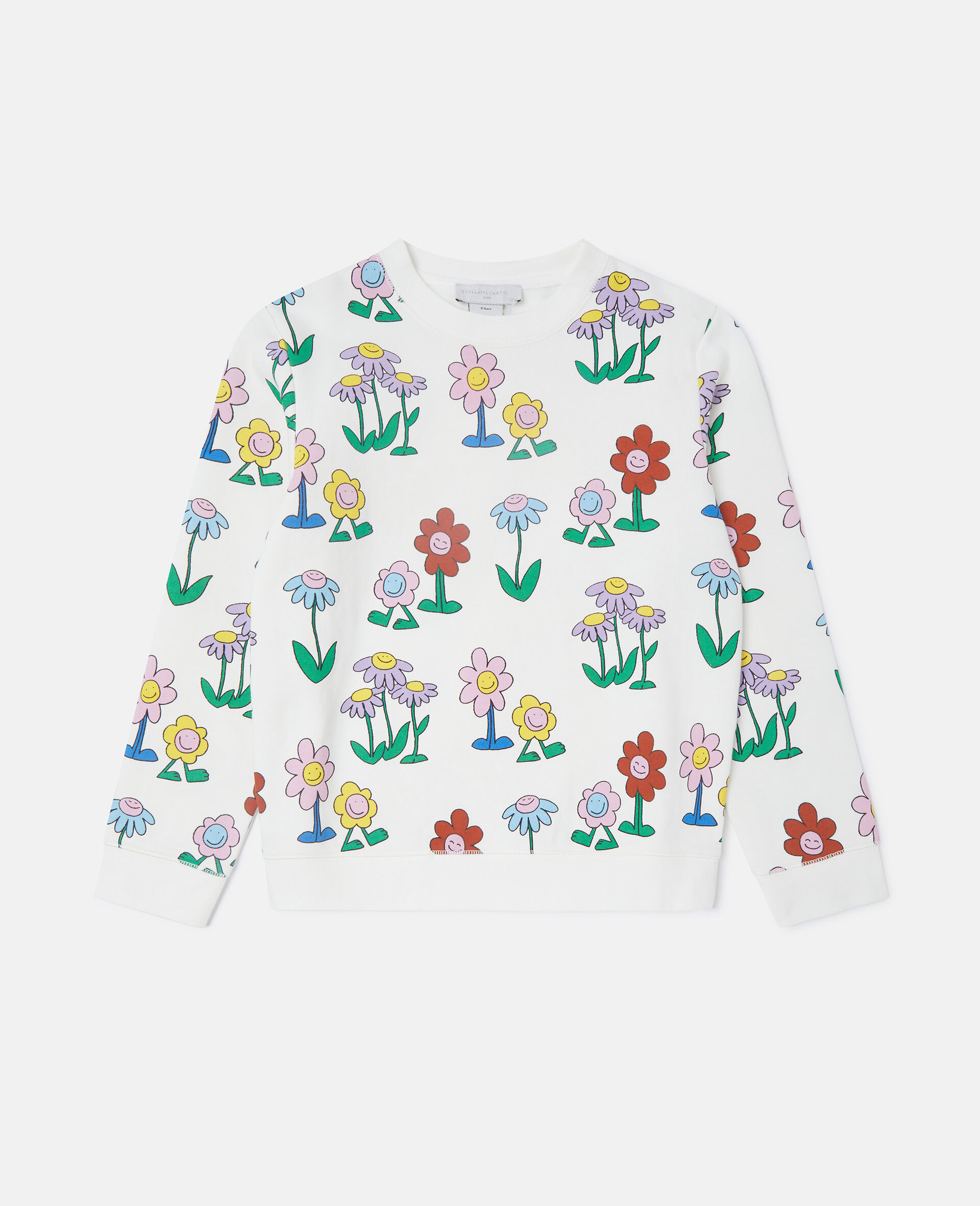 Flower Print Crewneck Sweatshirt