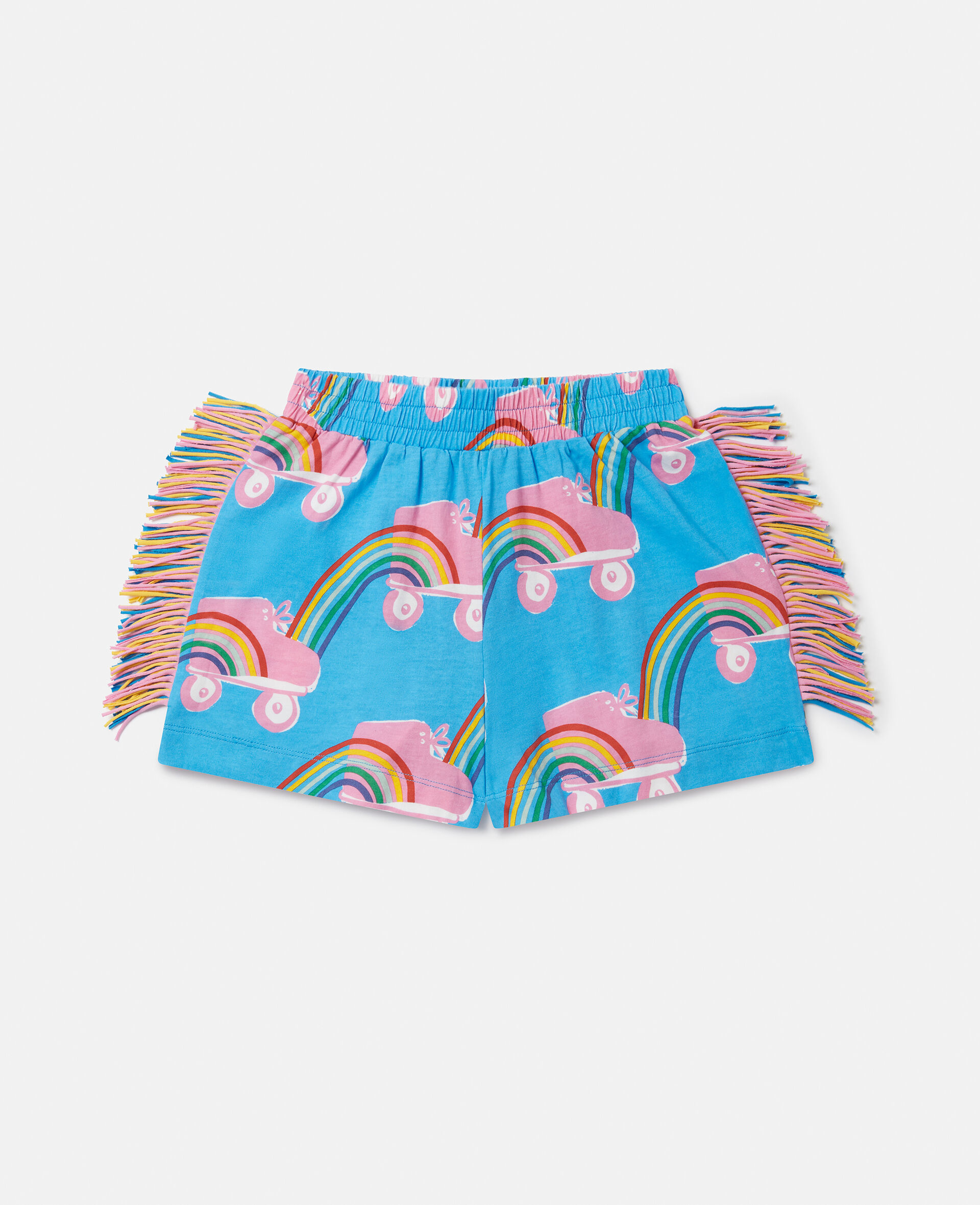 Rollerskate Rainbow Print Fringe Shorts