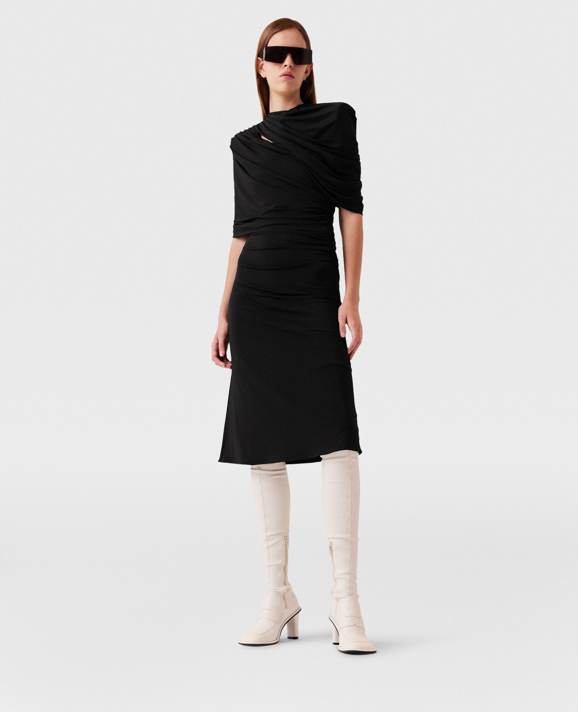 Wrap-Over Midi Dress