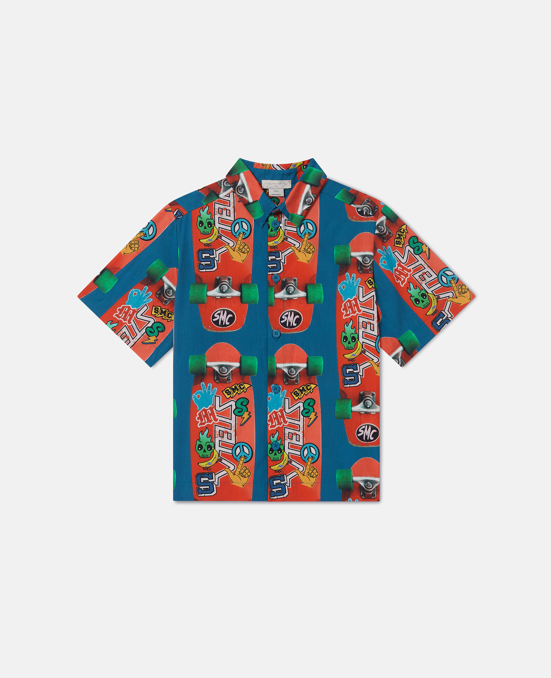 Skateboard Print Short-Sleeve Shirt