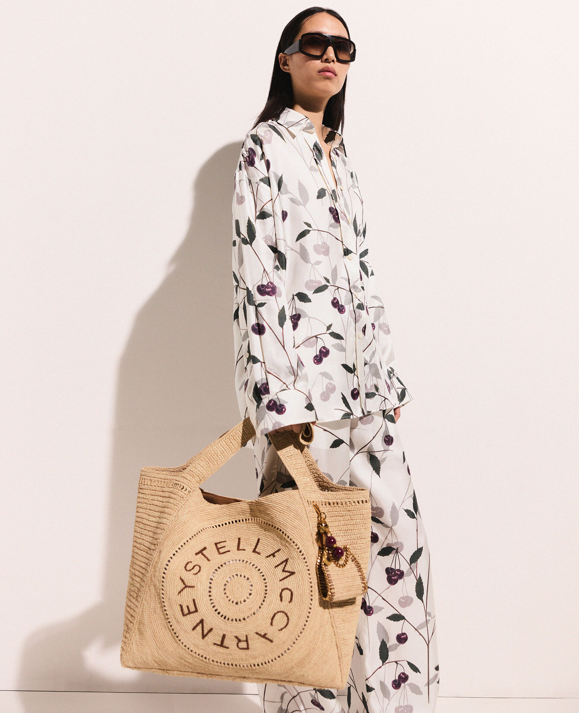 Cherry Print Oversized Shirt
