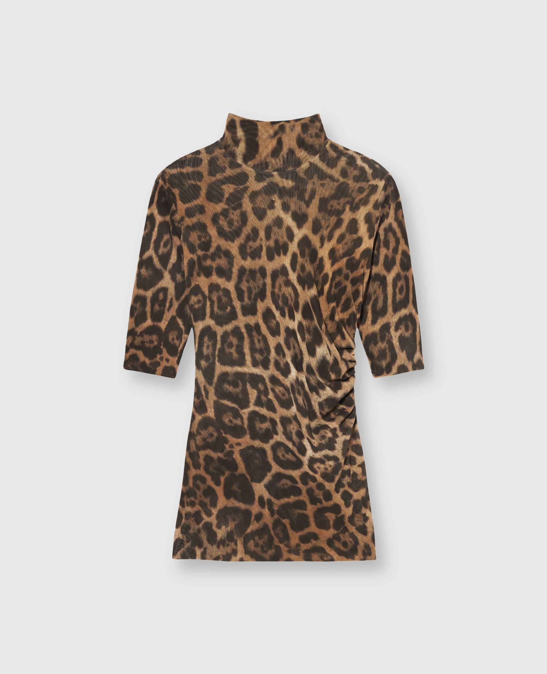 Leopard High-Neck Top