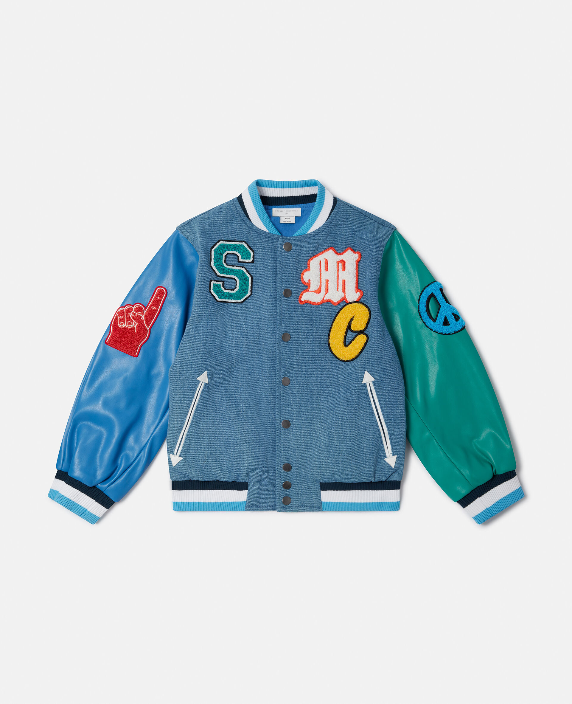 Brand Initials Embroidered Varsity Bomber Jacket