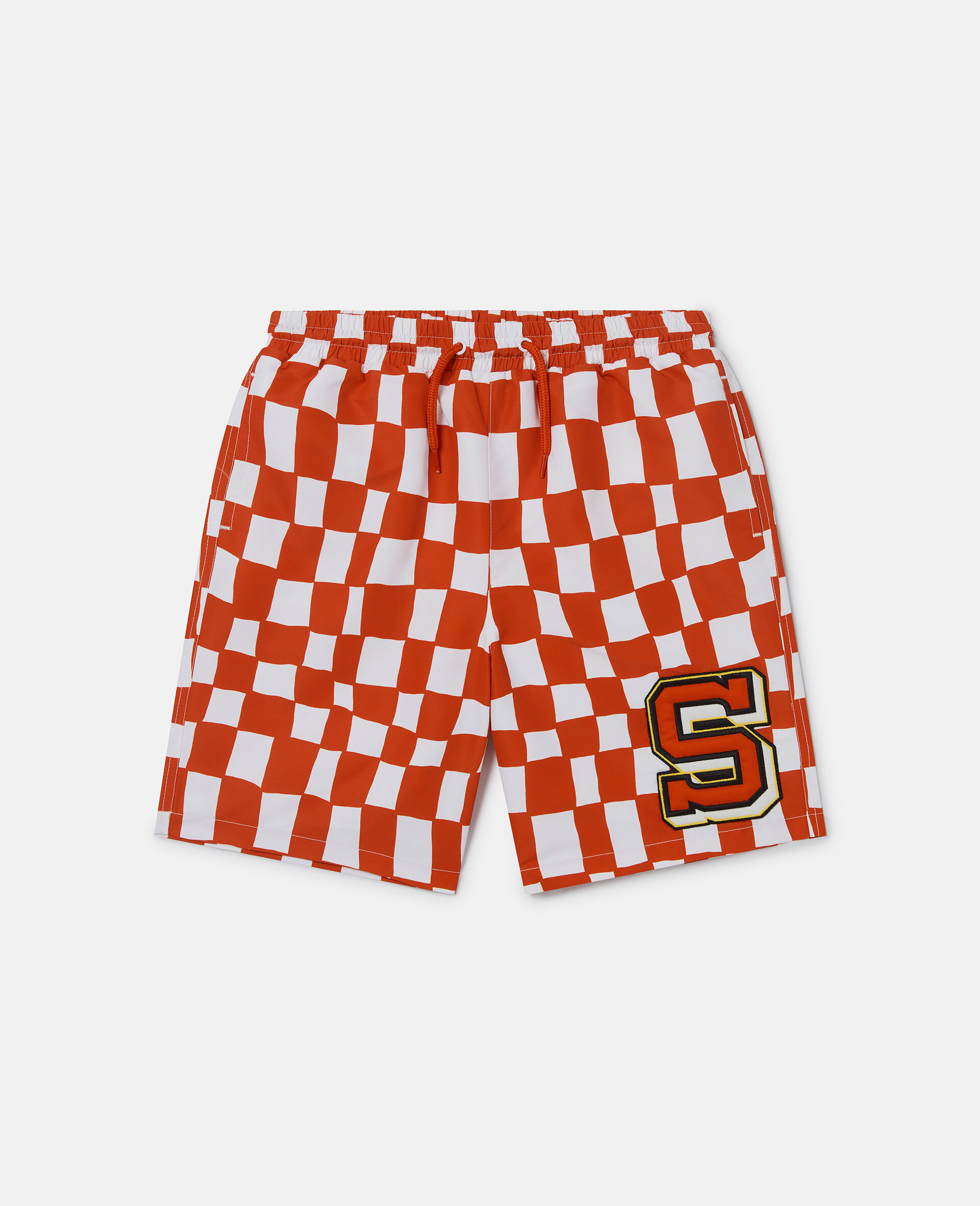 Brand Initial Check Swim Shorts