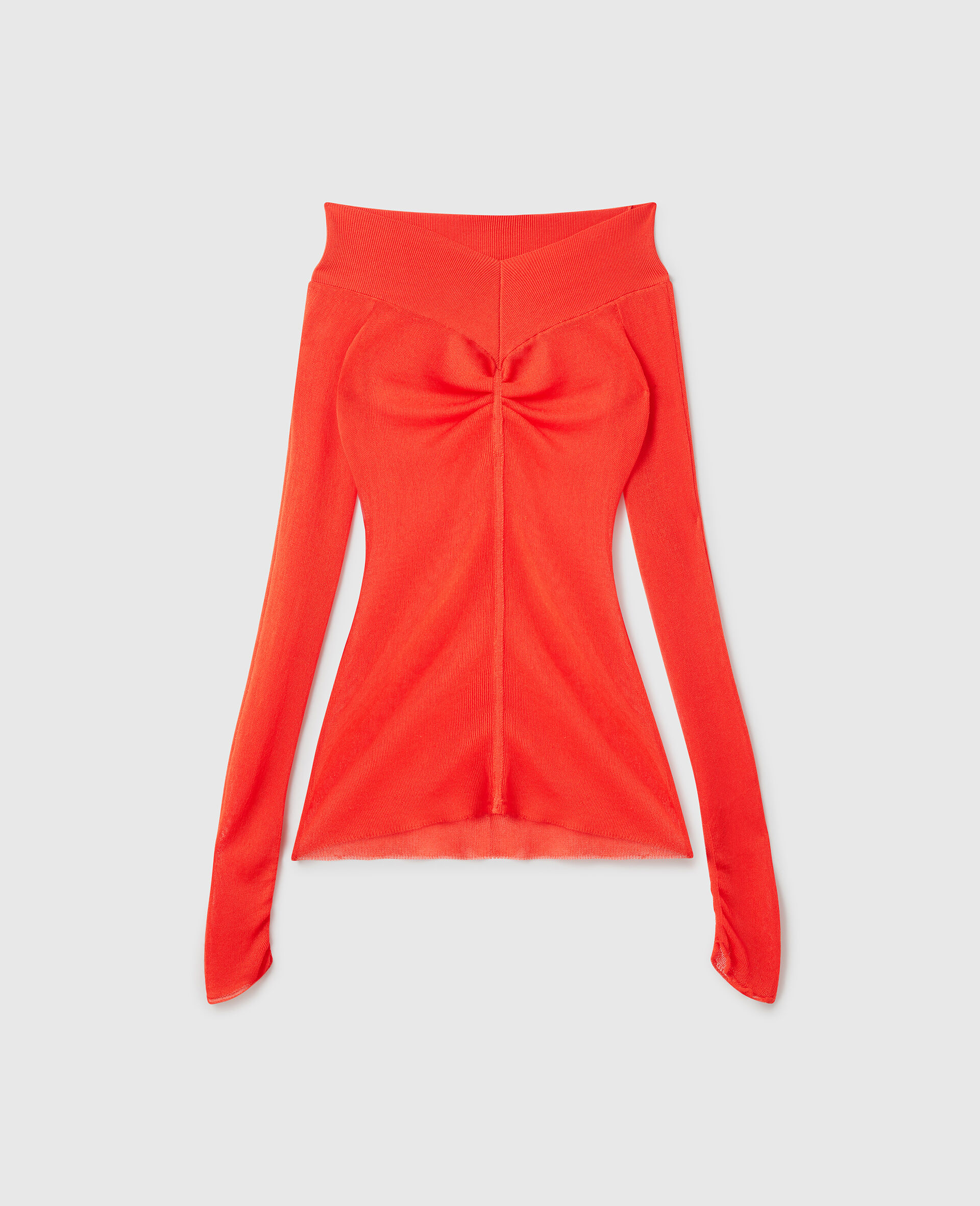 Sheer Long-Sleeve Mesh Top