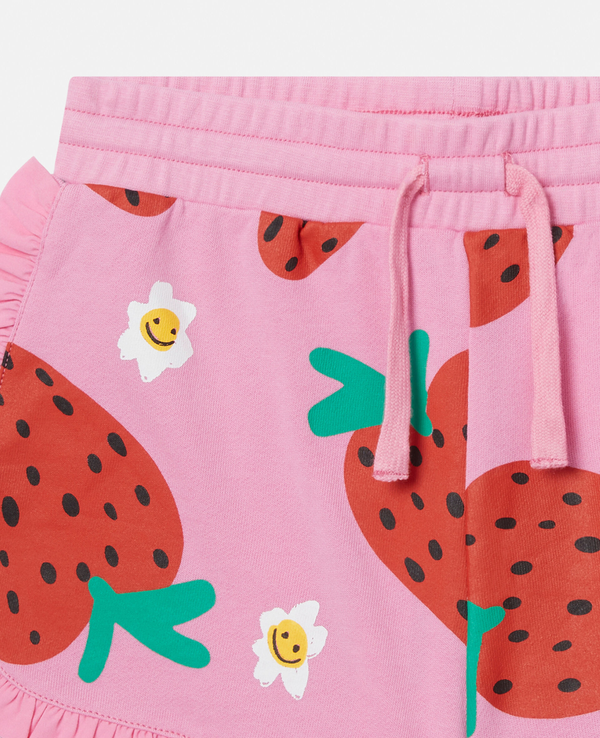 Strawberry Print Fringe Shorts