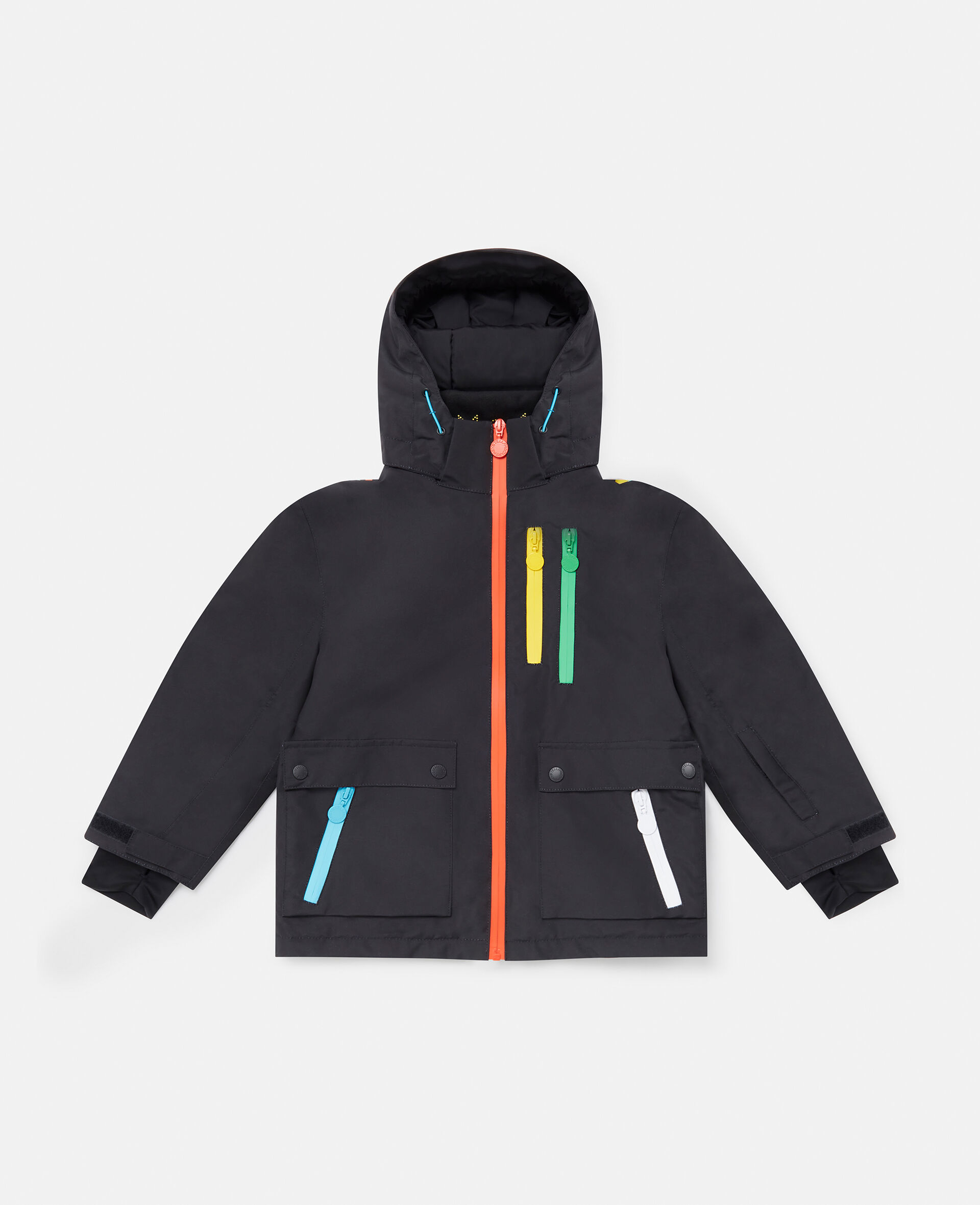 Logo Tape Hooded Windbreaker Jacket