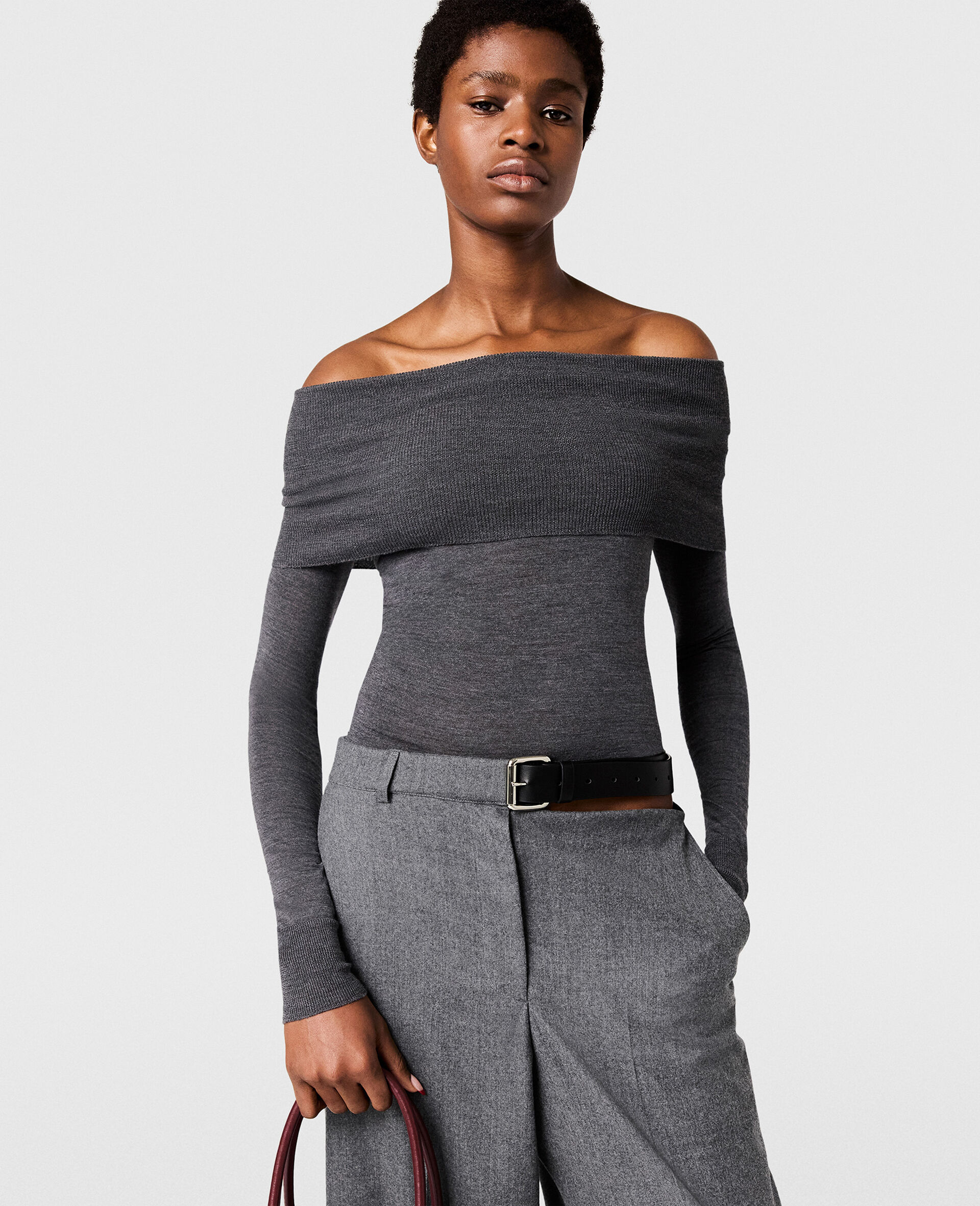 Off-Shoulder Long-Sleeve Jumper
