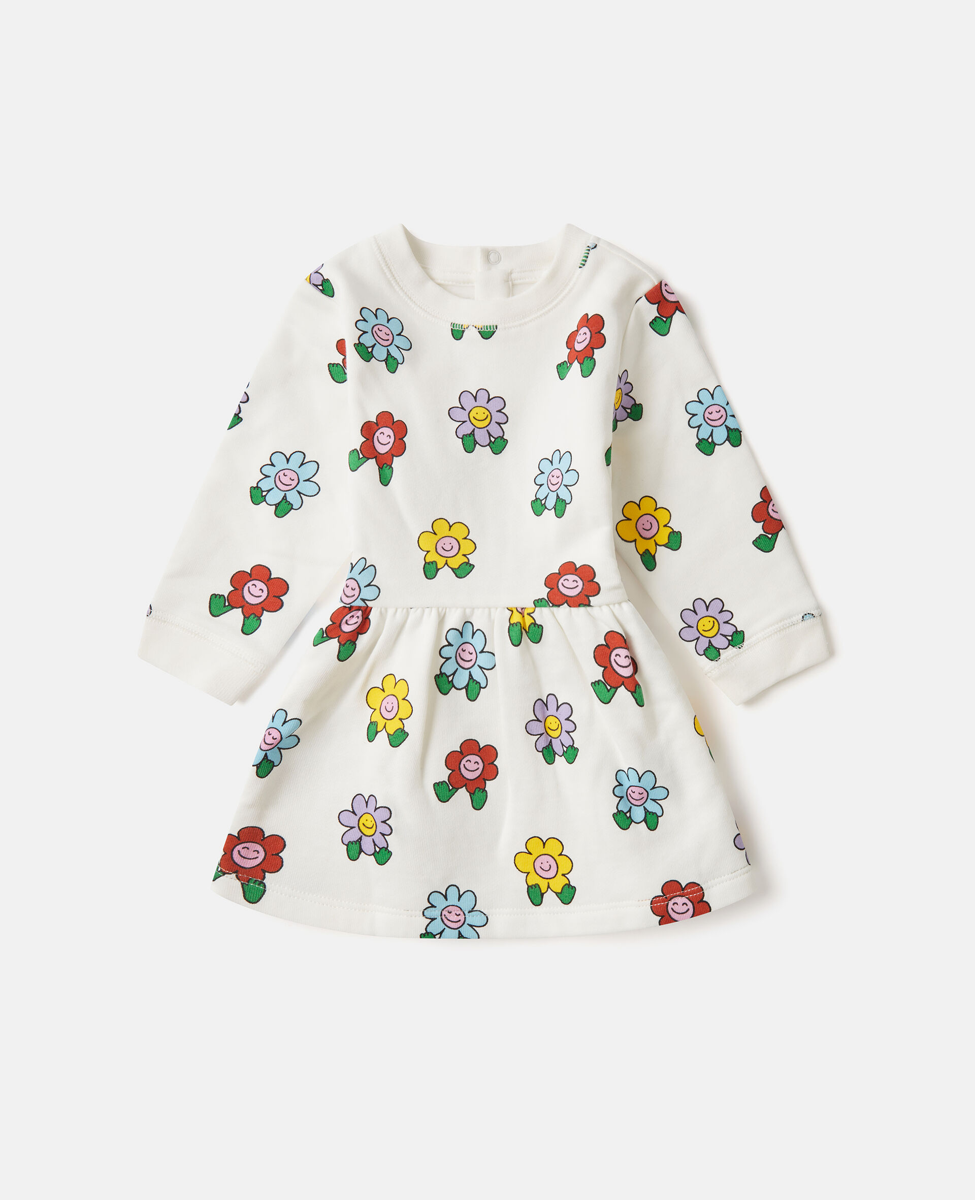 Flower Print Long-Sleeve Dress
