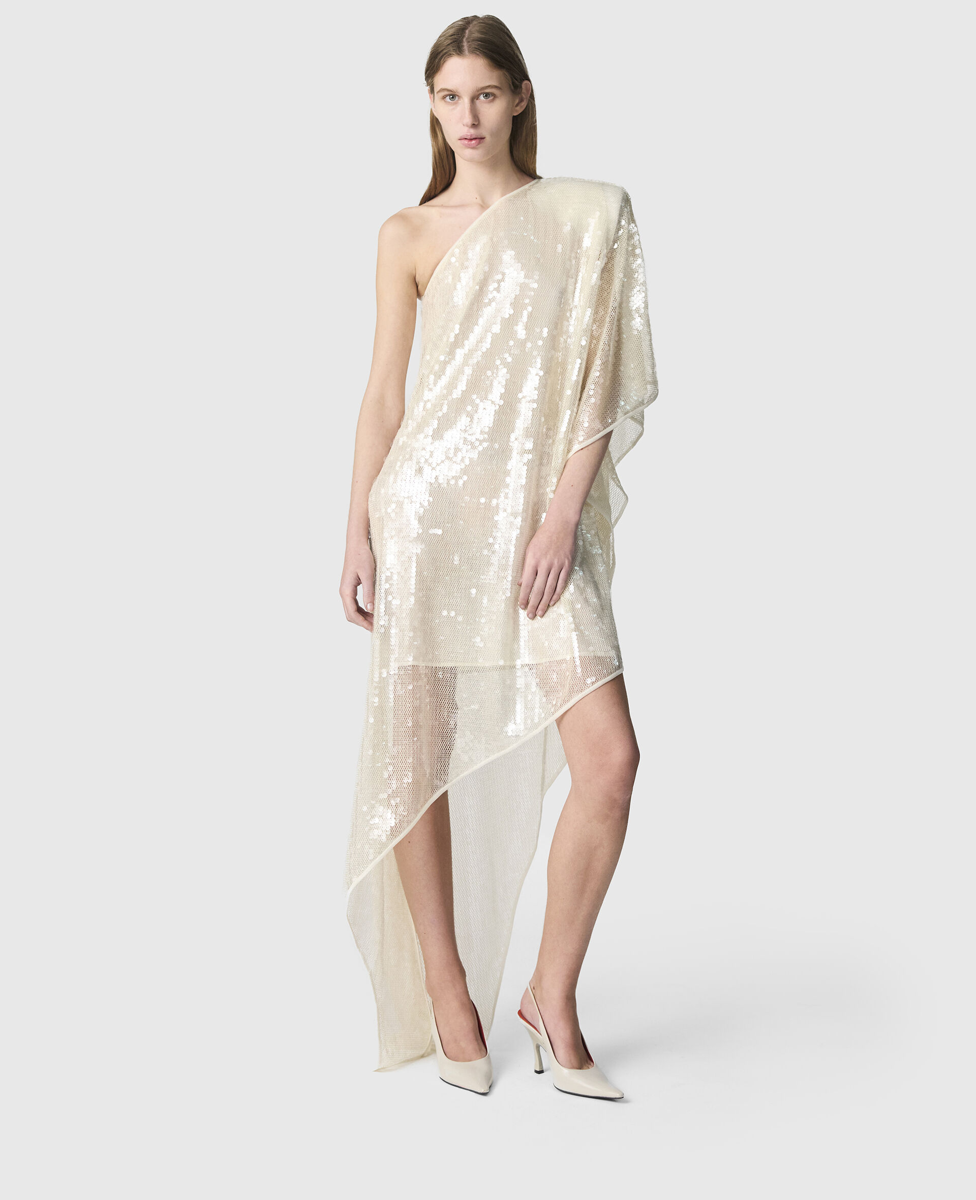 One-Sleeve Sequin Dress
