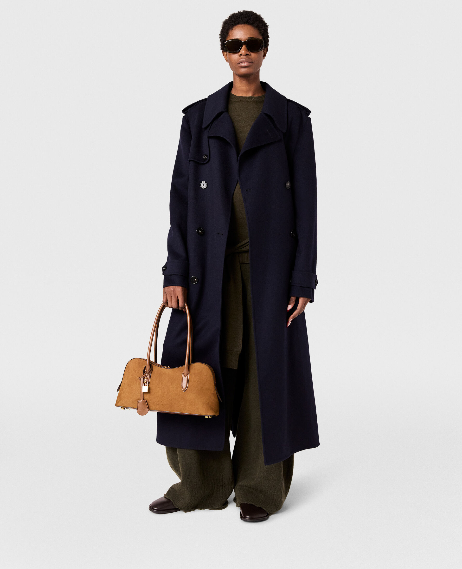 Double-Breasted Belted Trench Coat