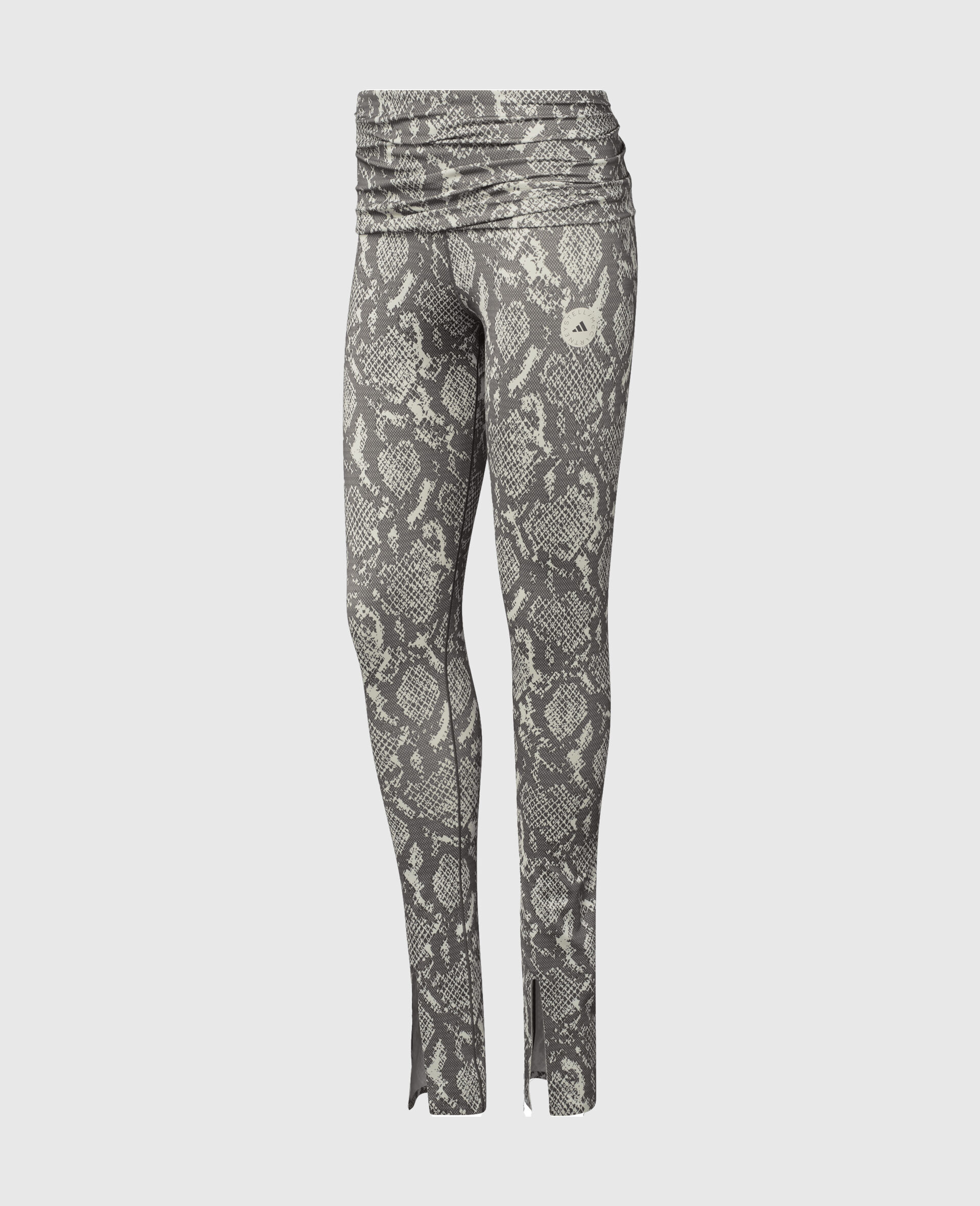 Roll-Top Split-Cuff Graphic Print Leggings