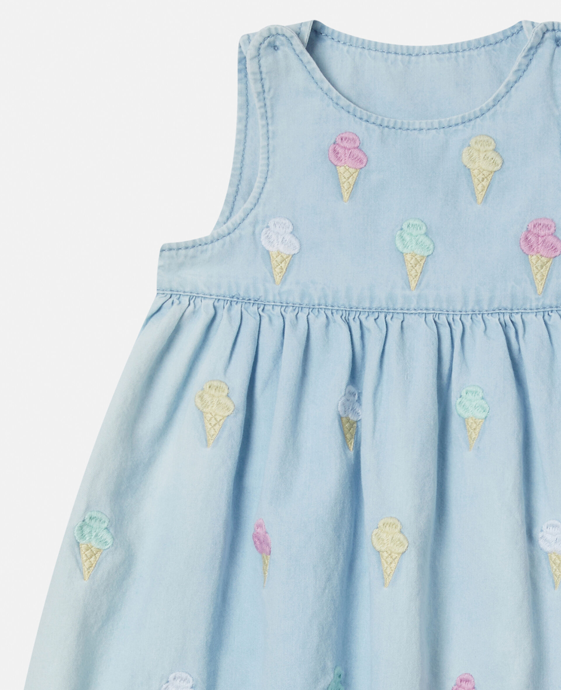 Ice Cream Embroidered Dress and Bloomers Set