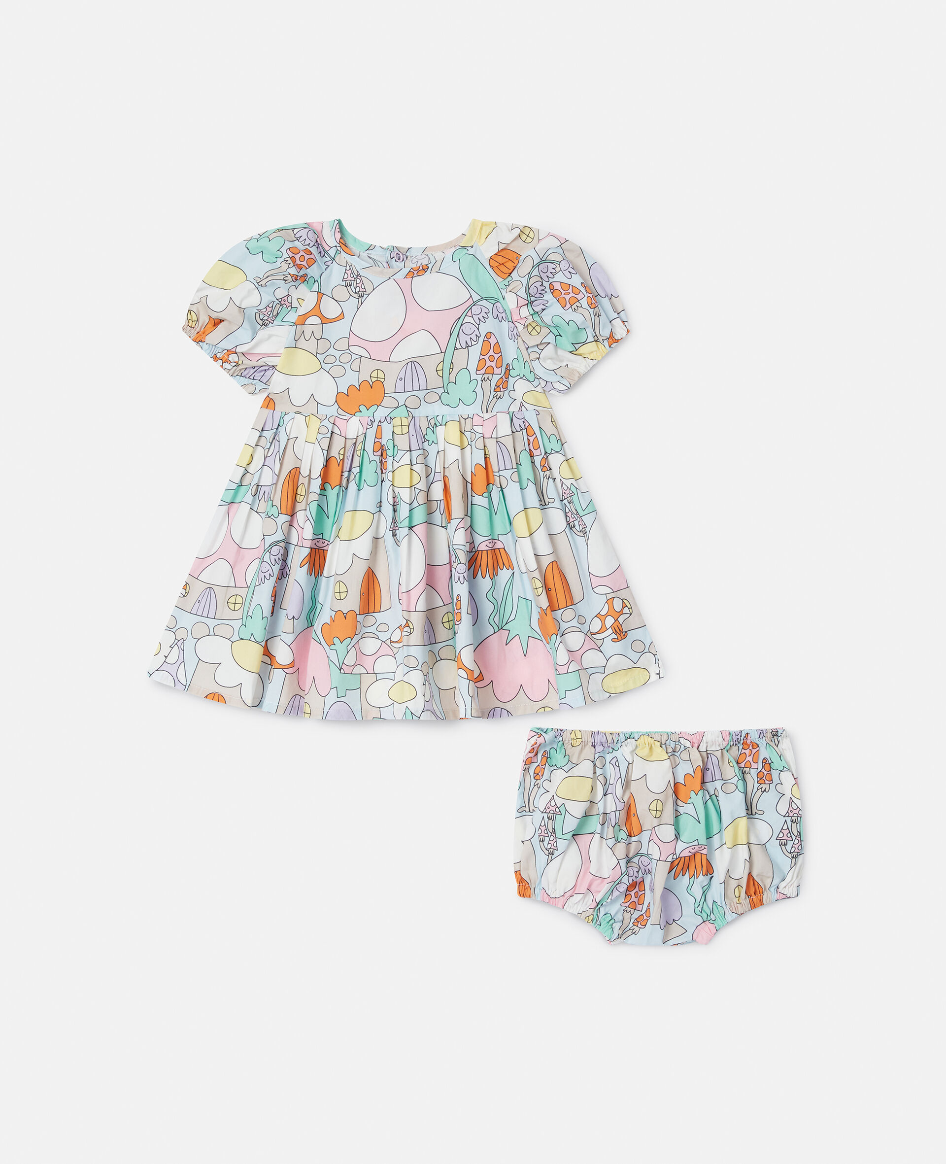 Woodland Print Short Sleeve Dress and Bloomers Set