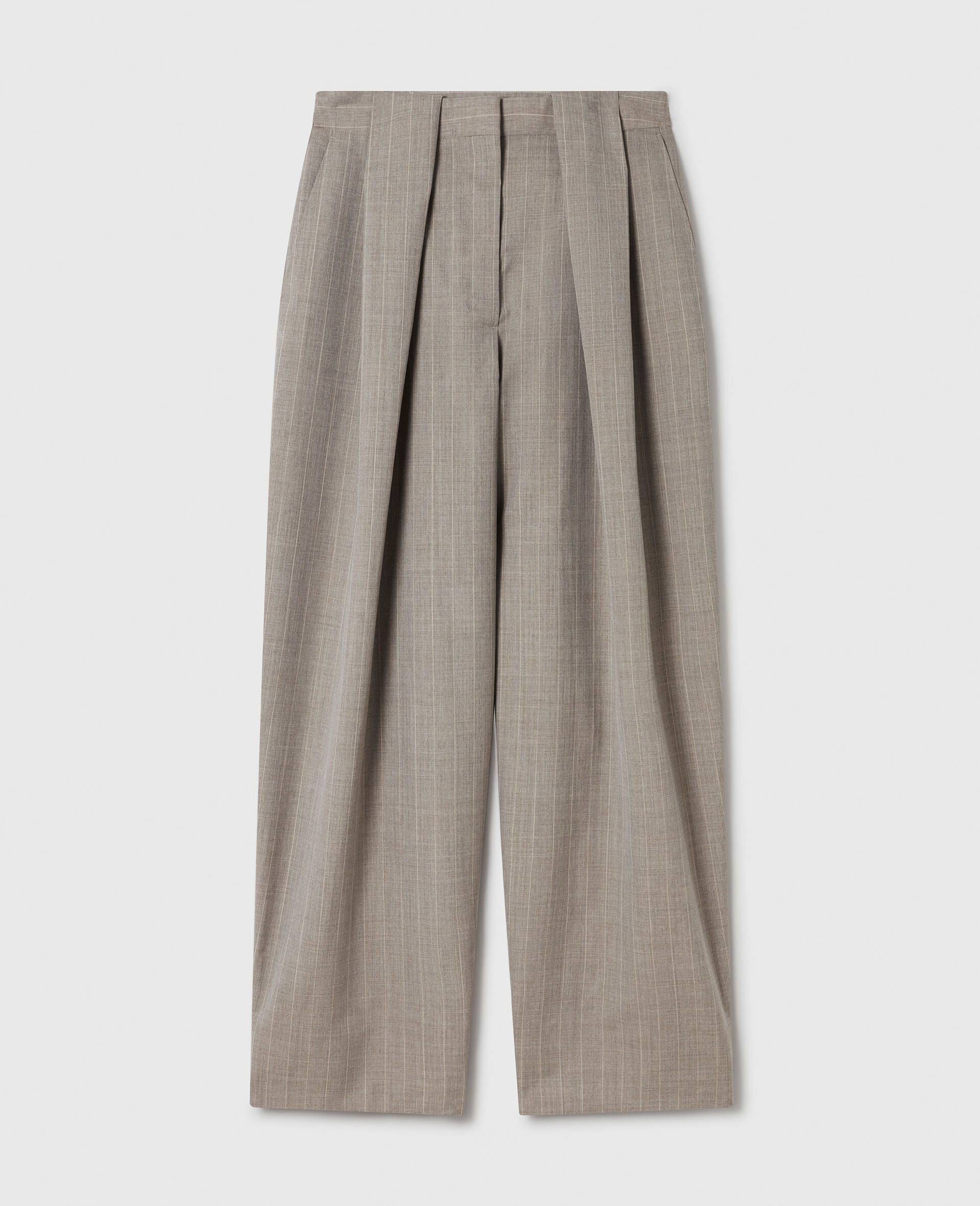 Slouchy Paneled Pinstripe Pants