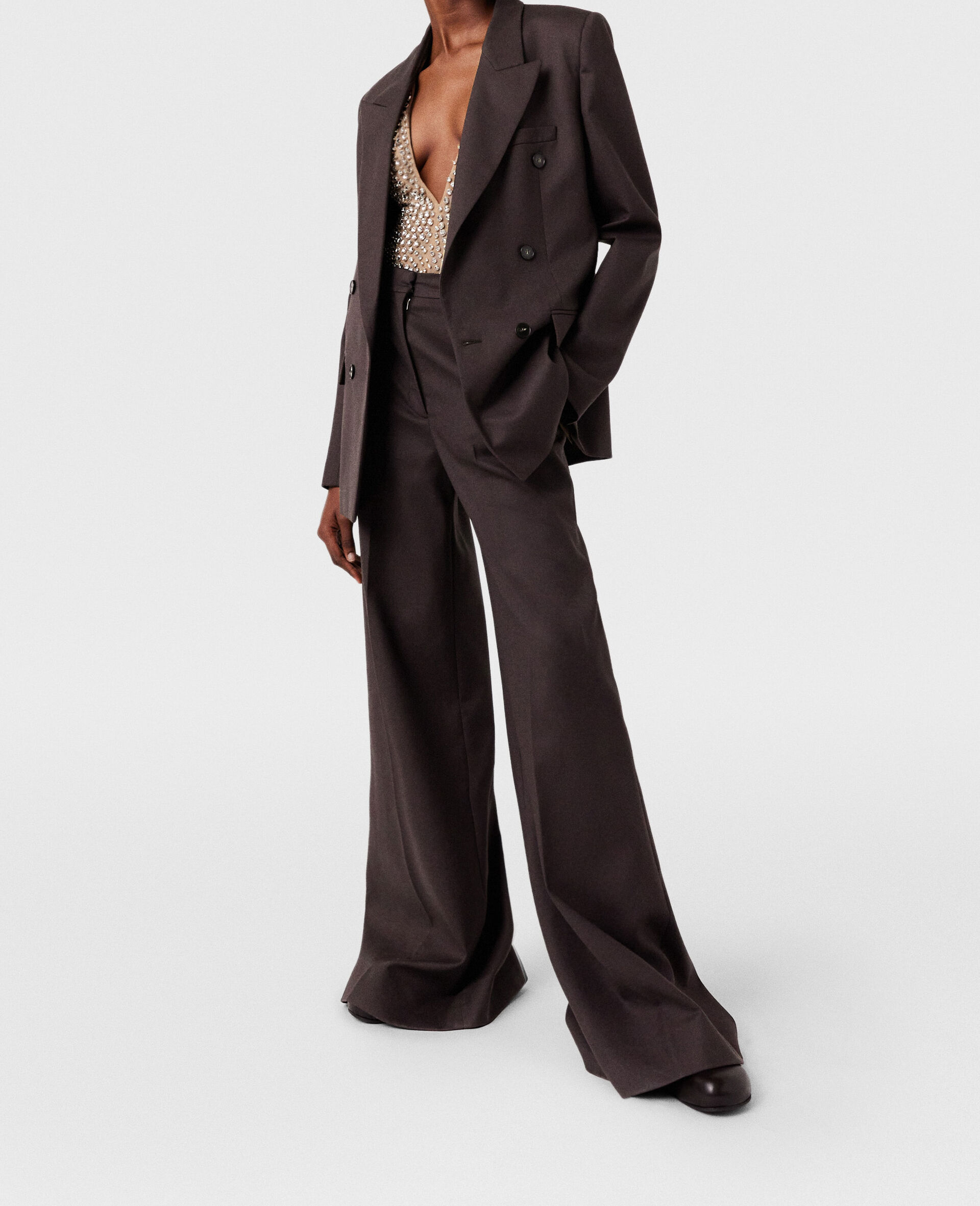 High-Rise Wide-Leg Wool Pants