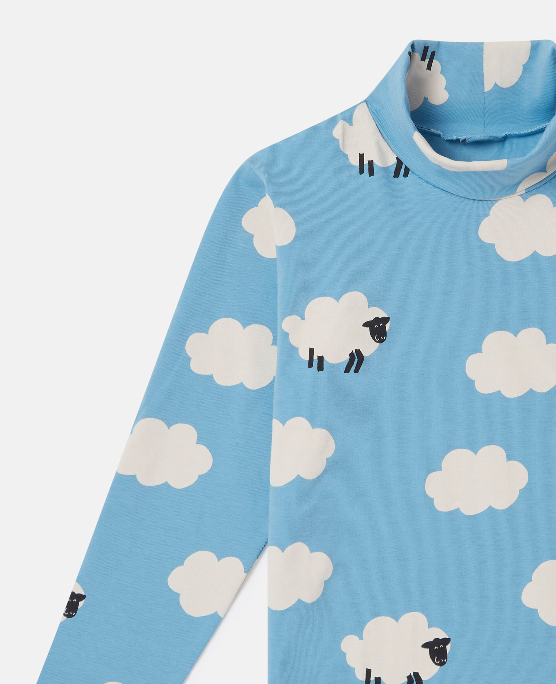 Sheep Pattern Turtleneck Top