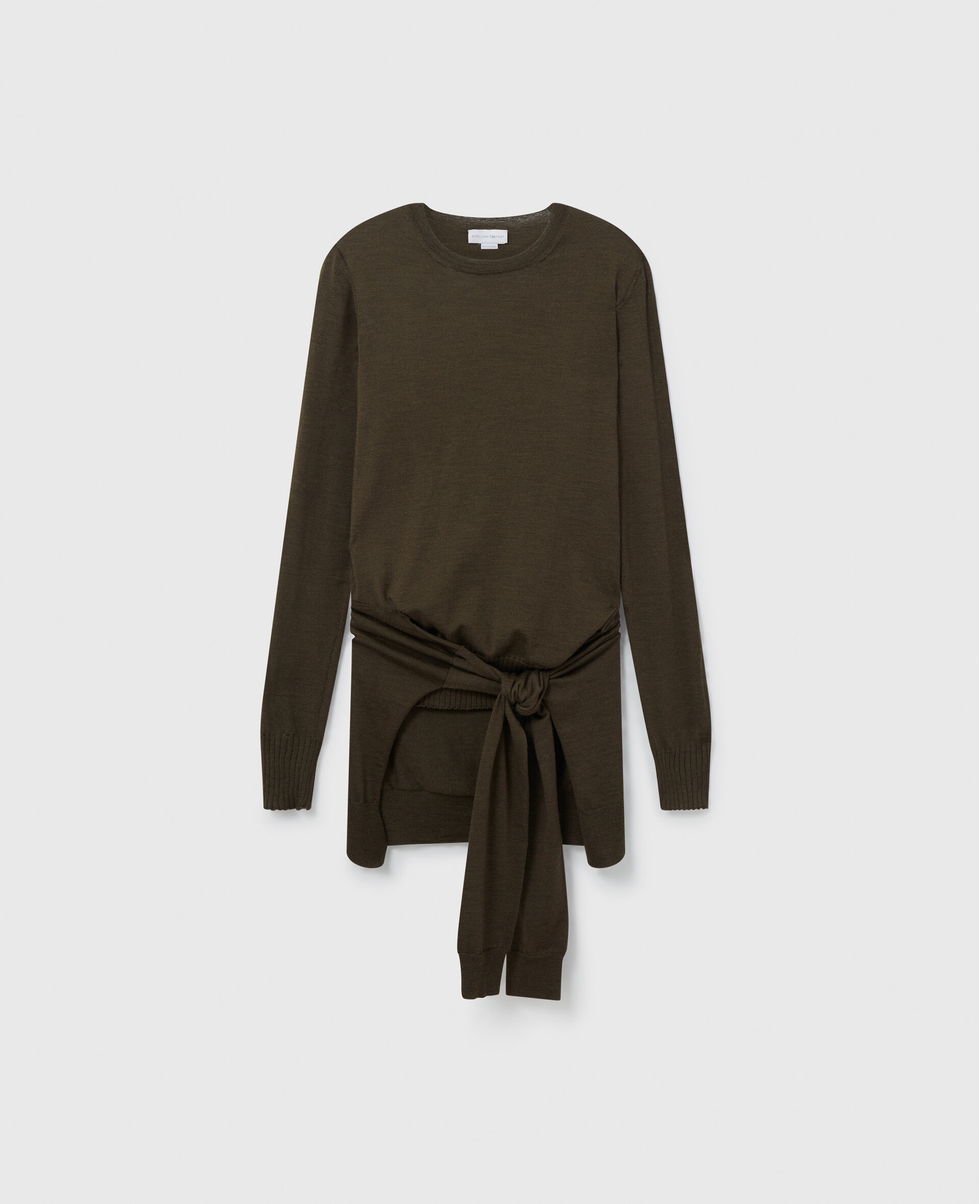 Tie-Front Crewneck Sweater