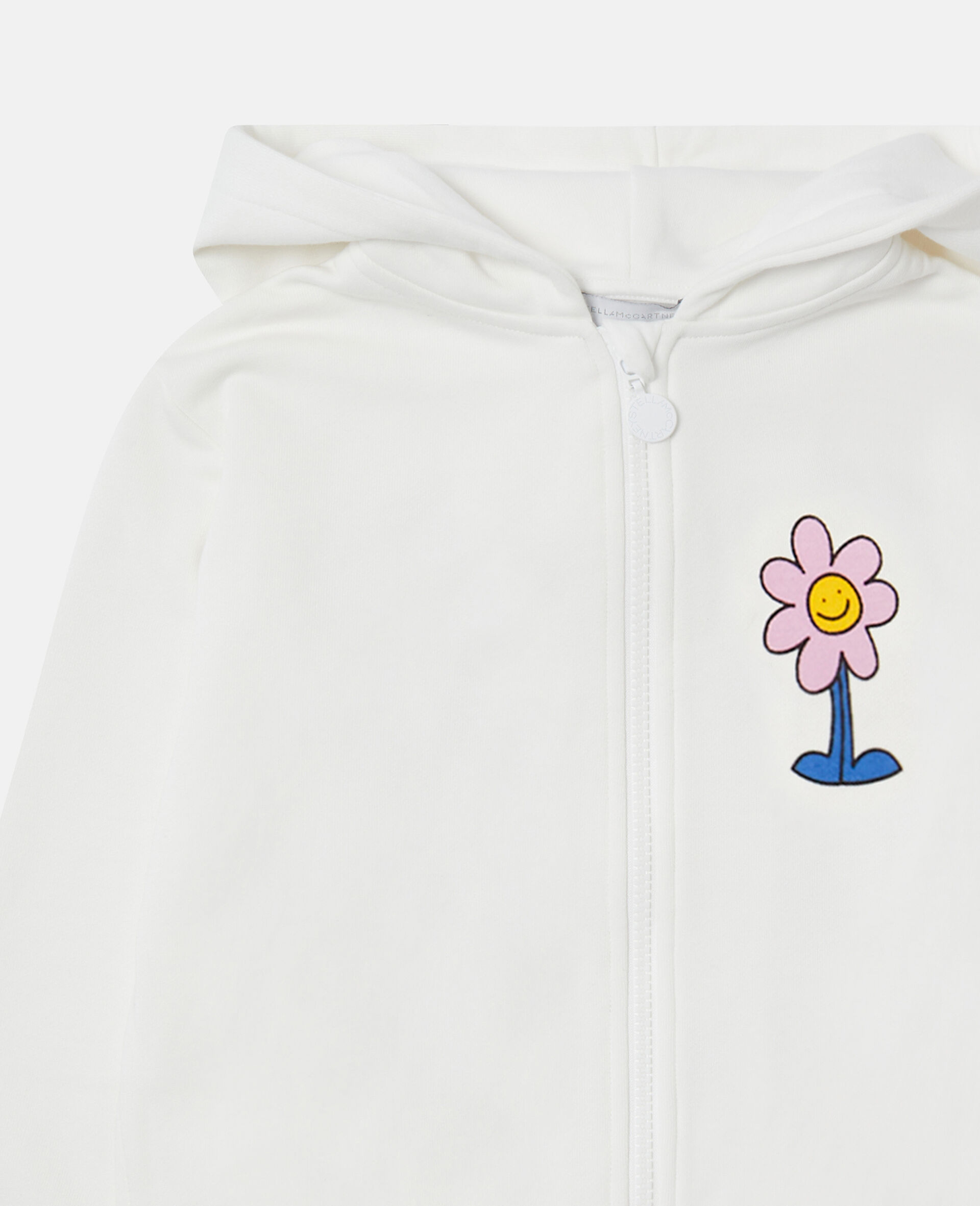 Flower Graphic Zipper-Up Hoodie