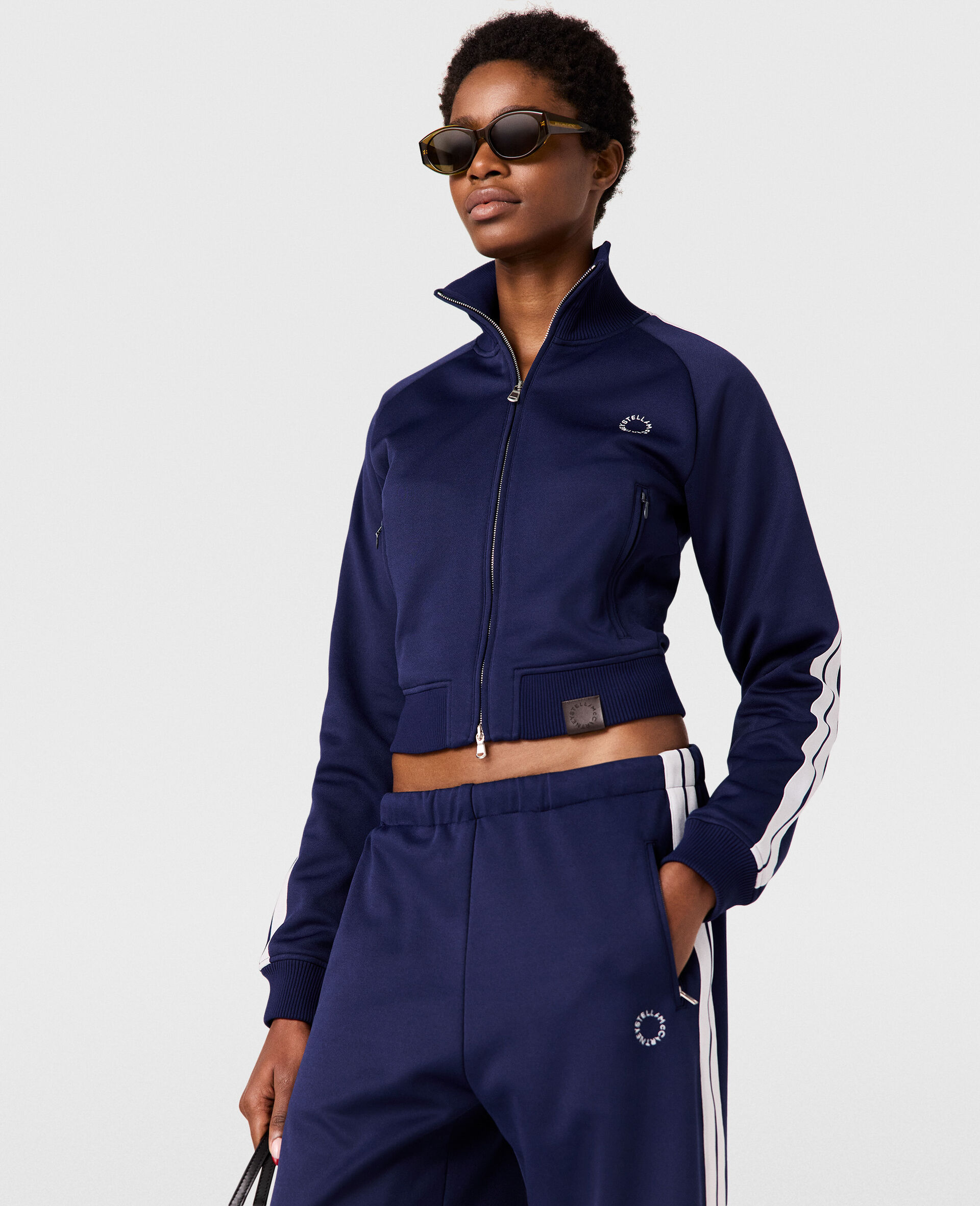 High-Neck Double Stripe Track Jacket