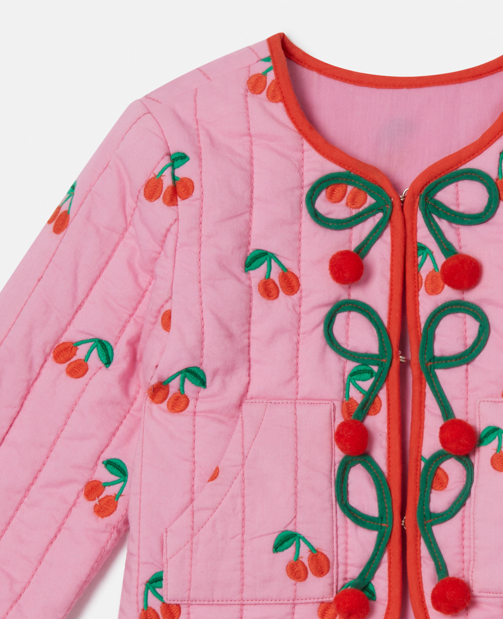Cherry Print Quilted Jacket