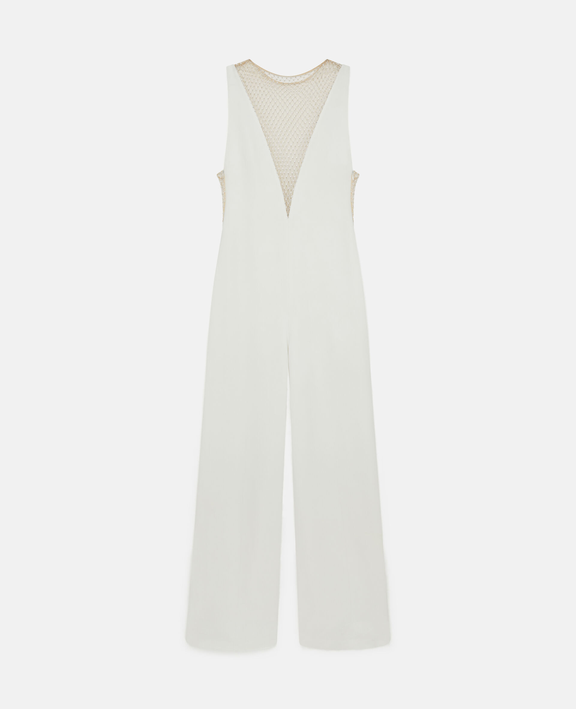 Crystal Mesh Deep V Jumpsuit