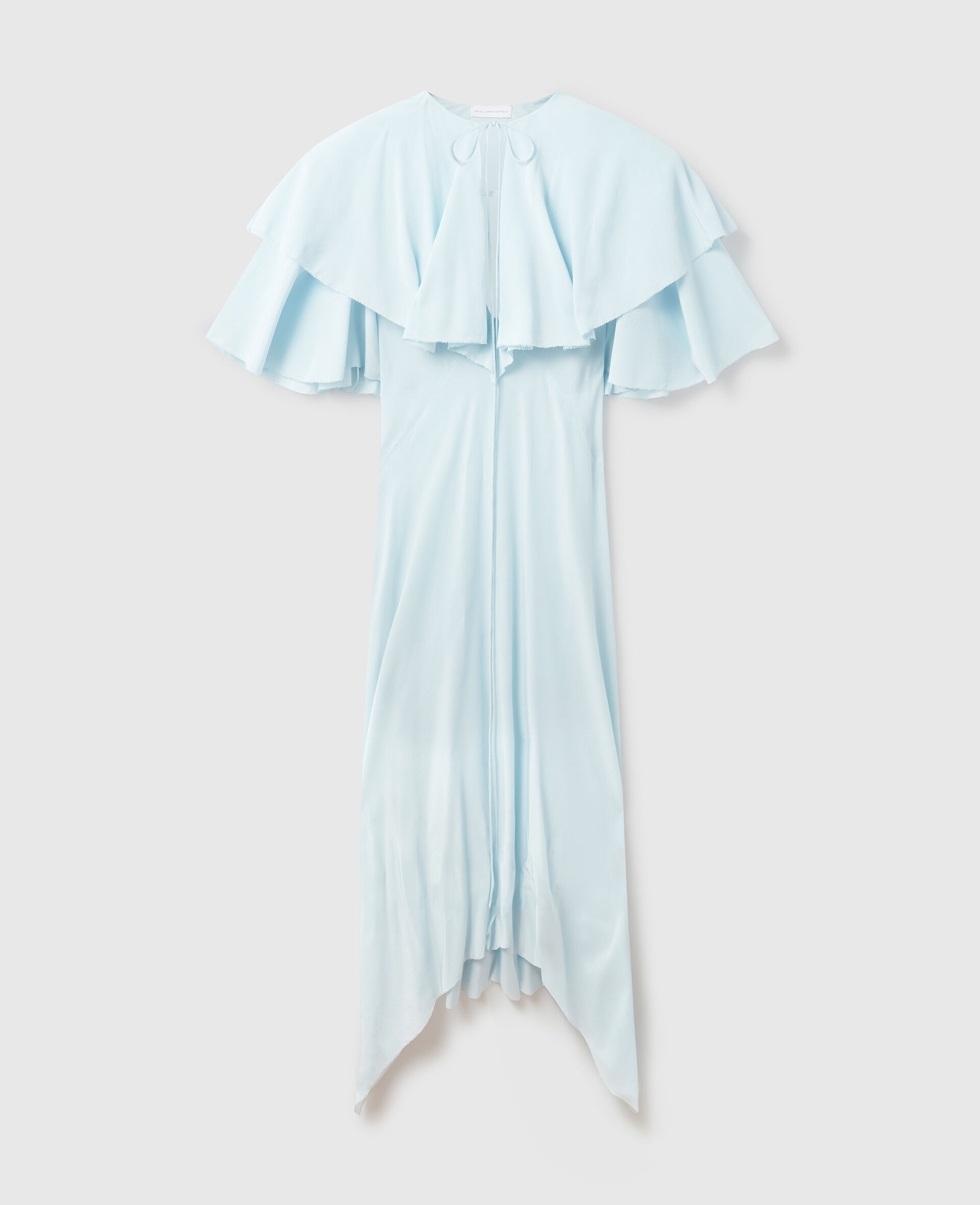 Layered Short-Sleeve Semi-Sheer Midi Dress
