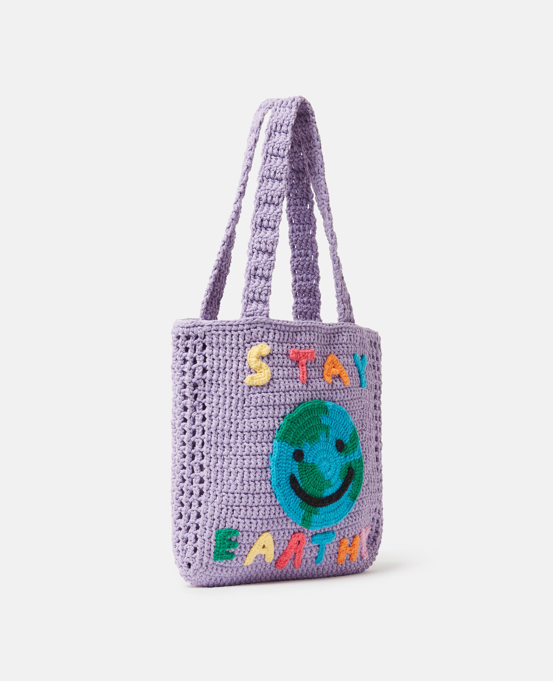 Stay Earthy Graphic Knitted Tote Bag