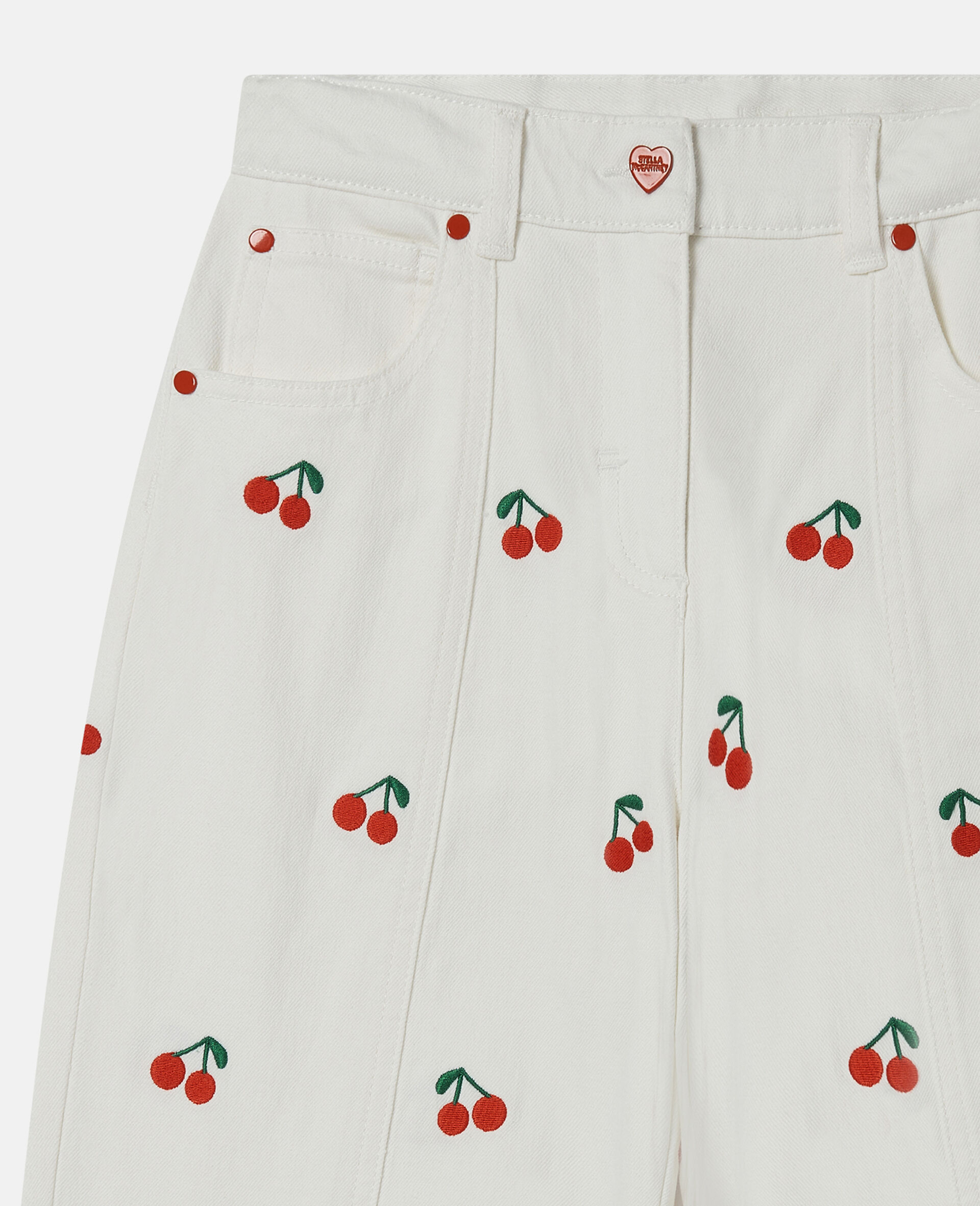 Cherry Embroidered Jeans
