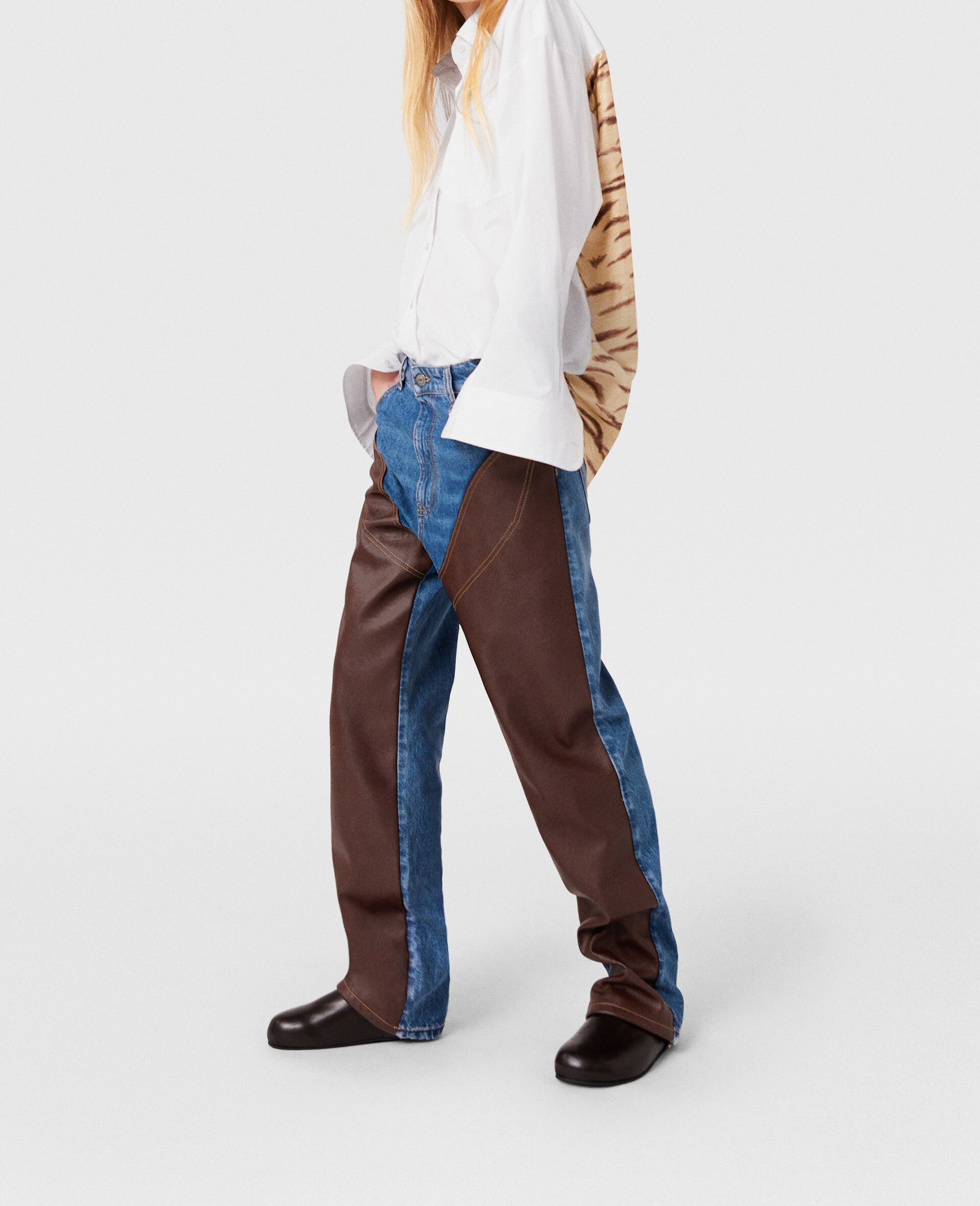 Tiger Print Panel Shirt