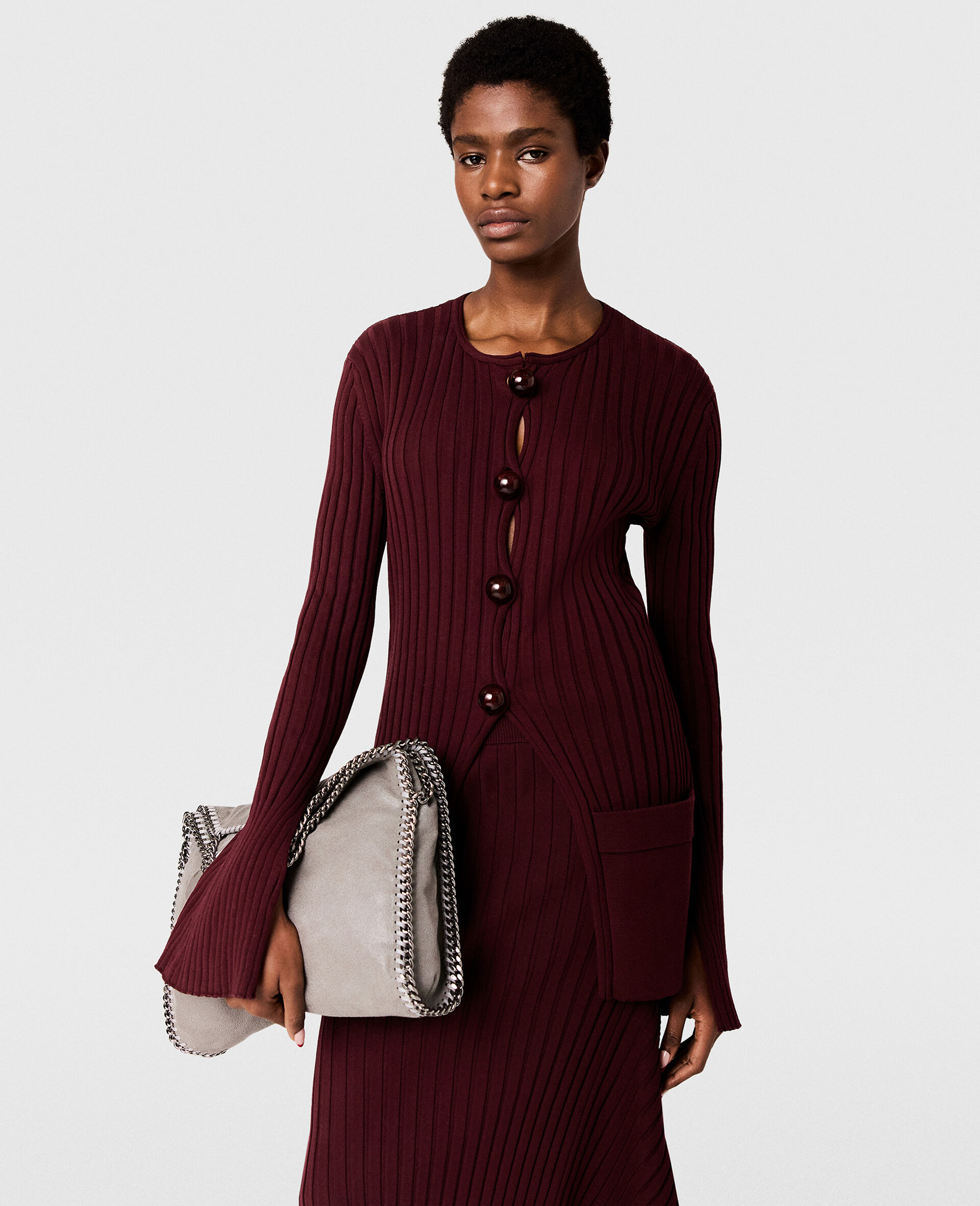 Ribbed Long Sleeved Cardigan
