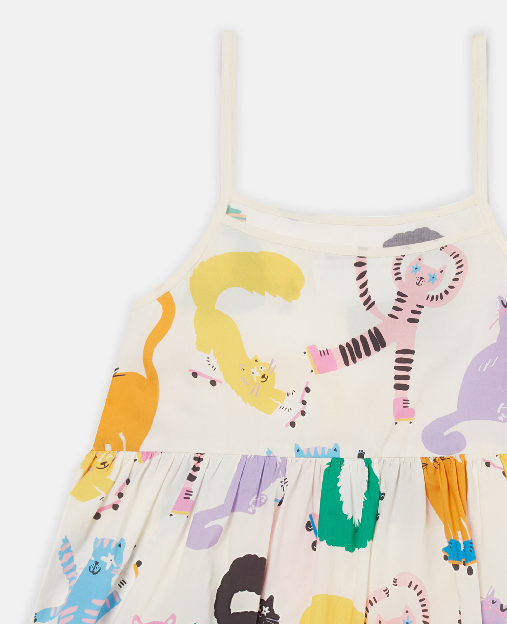 Cats Print Sleeveless Dress
