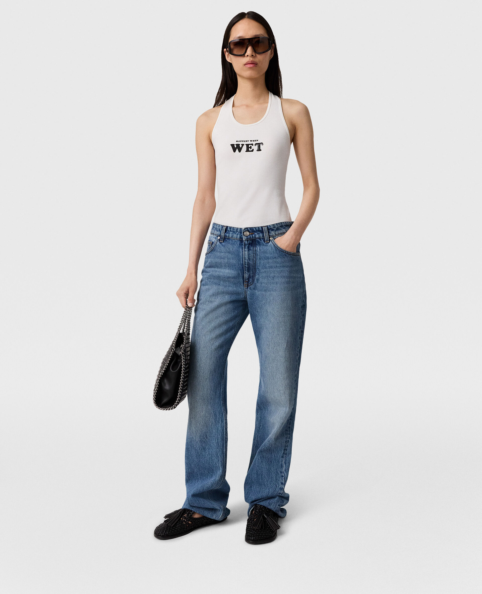 Faded Straight-Leg Mid-Rise Denim Jeans