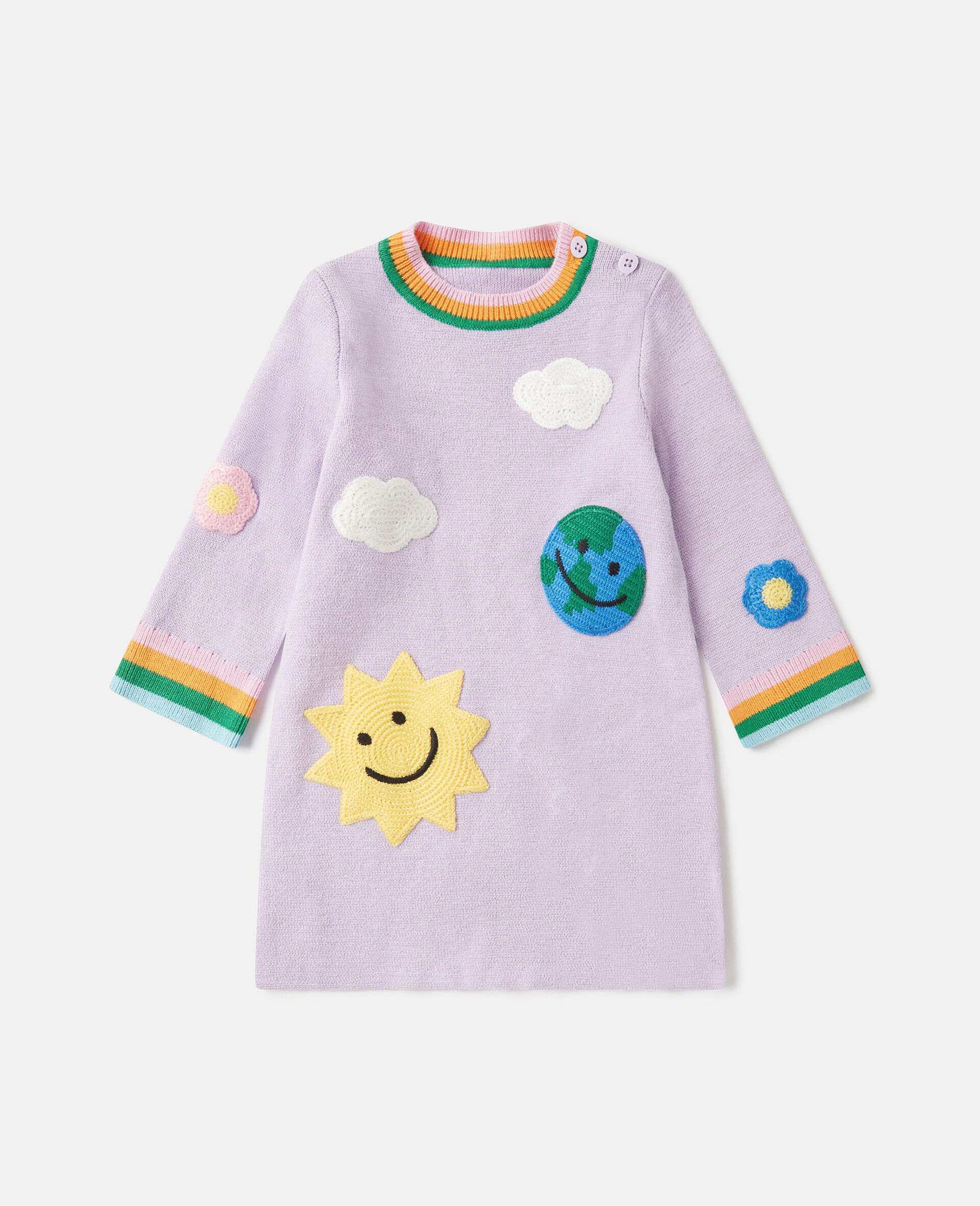 Earth Friends Graphic Embroidered Sweater Dress