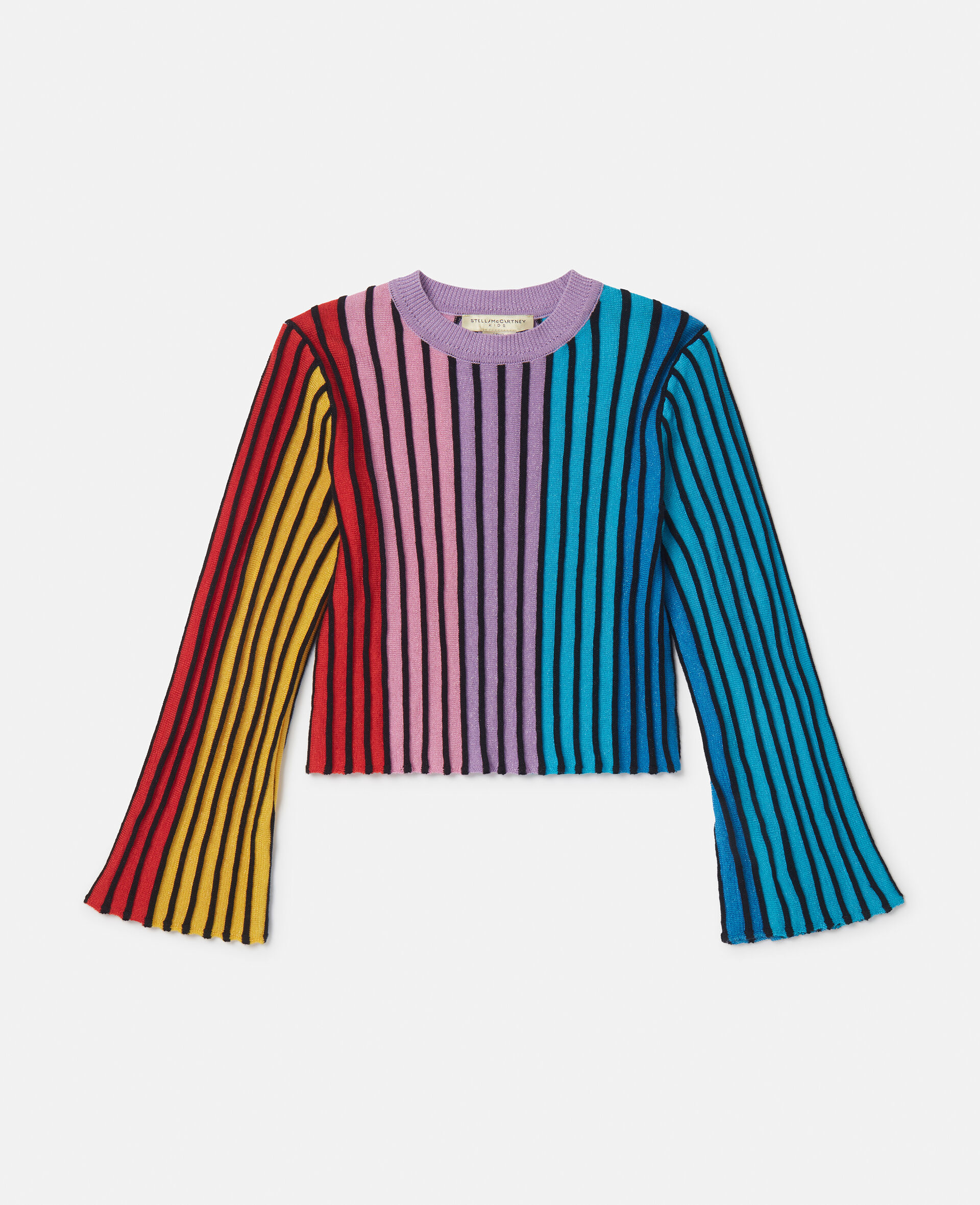 Rainbow Striped Flared Top