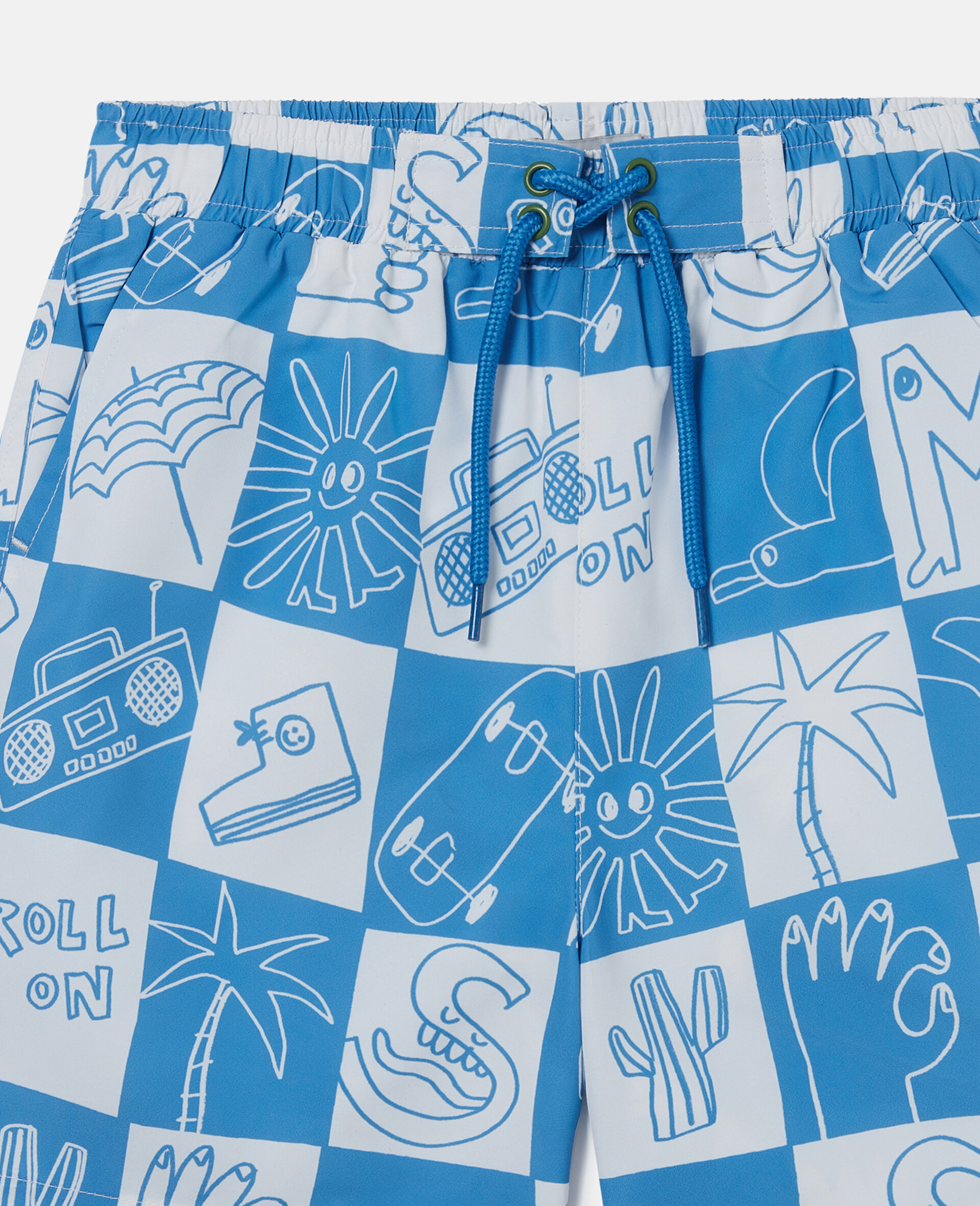Brand Lettering Check Swim Shorts