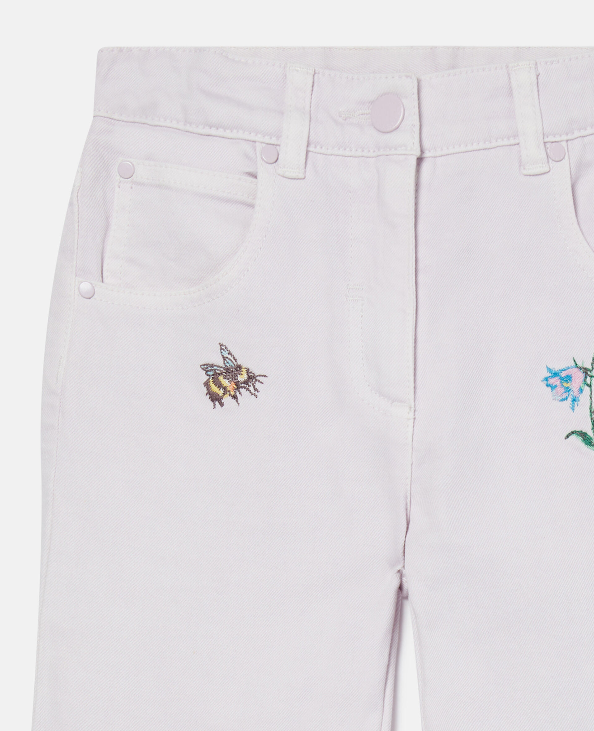 Flower Embroidered Jeans