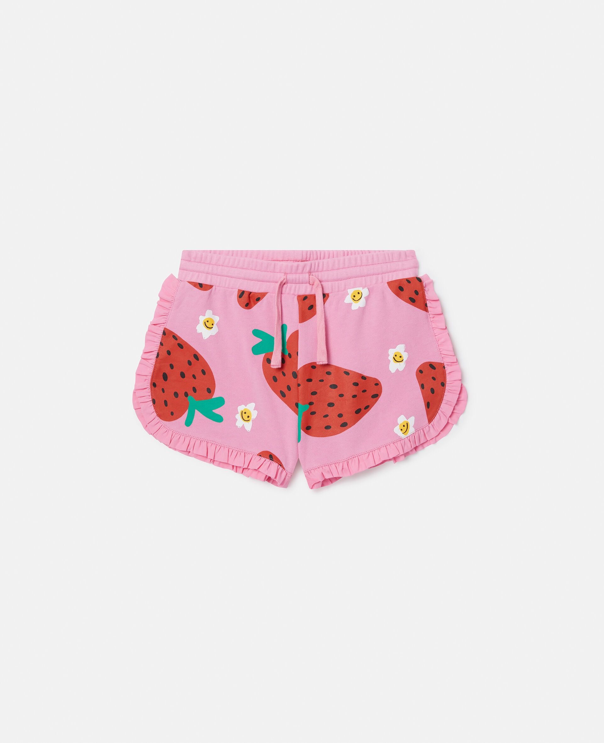 Strawberry Print Fringe Shorts