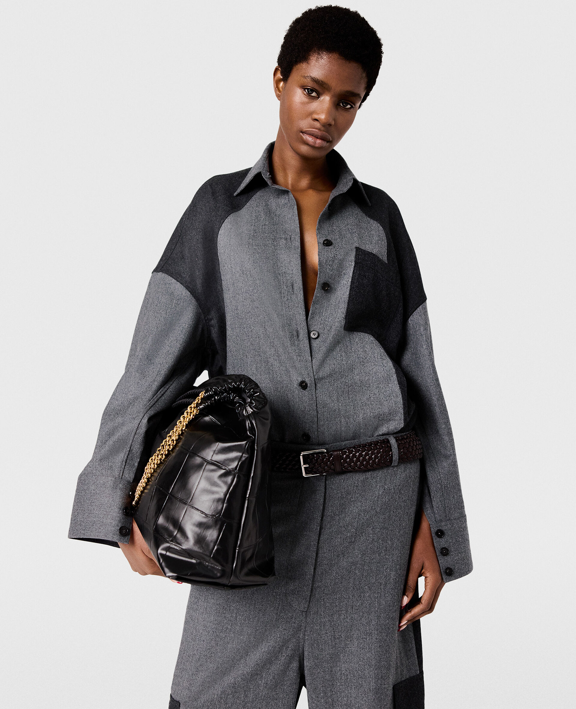 Paneled Oversized Shirt