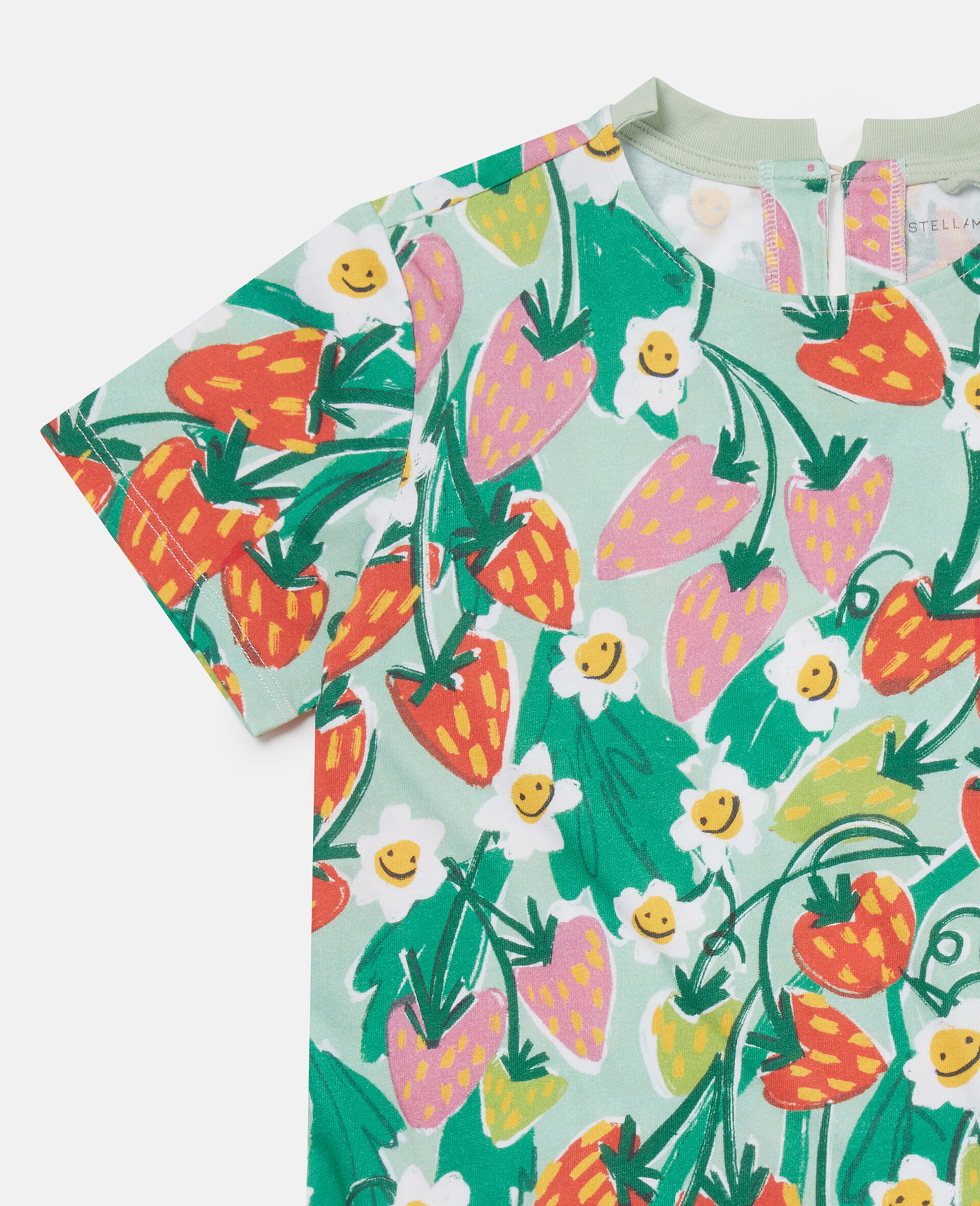 Strawberry Print Short-Sleeve Dress