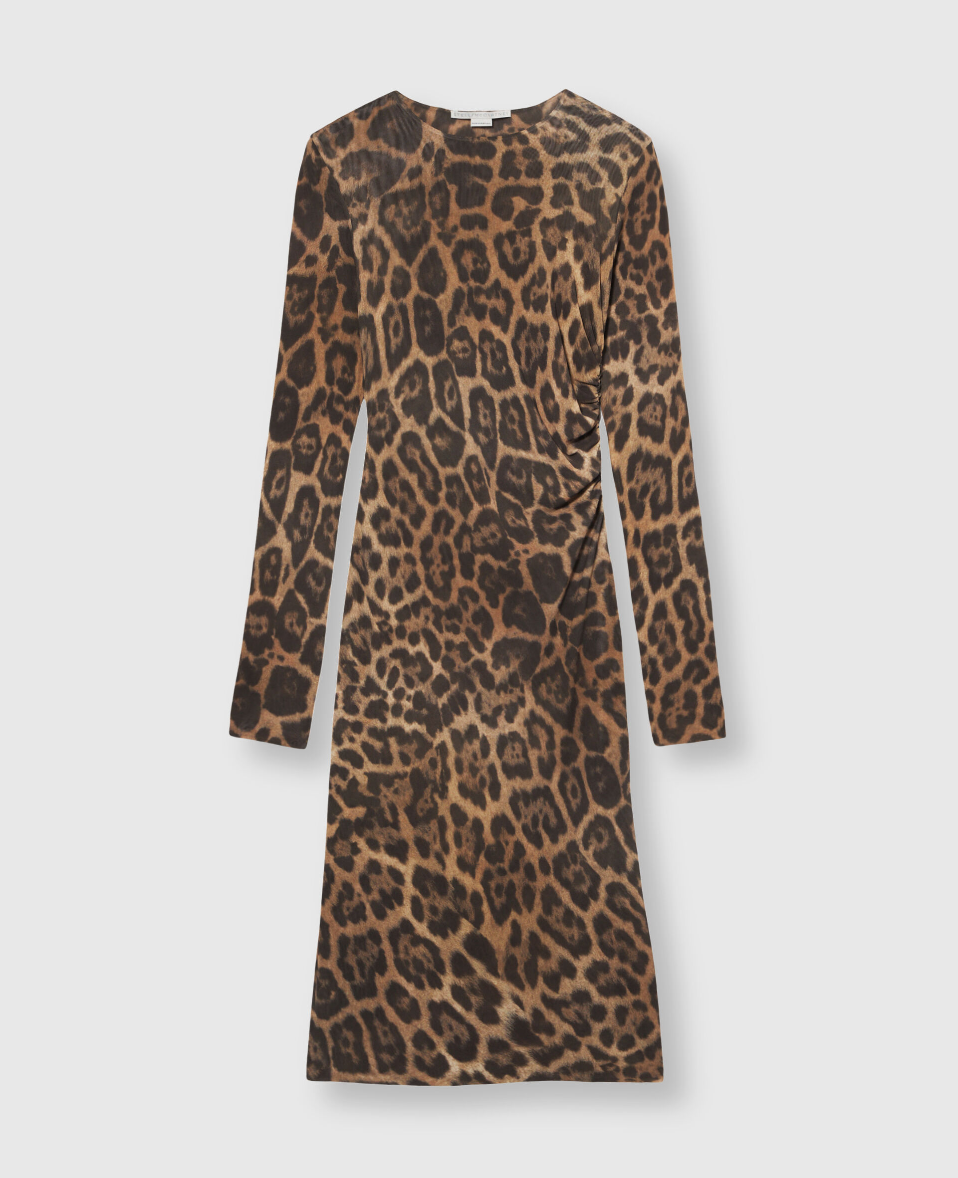 Leopard Long-Sleeve Midi Dress