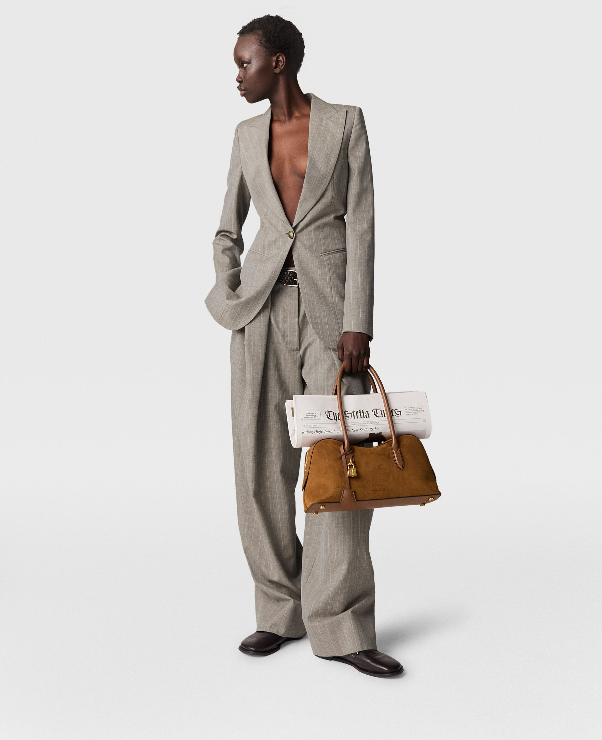 Single-Breasted Pinstripe Blazer
